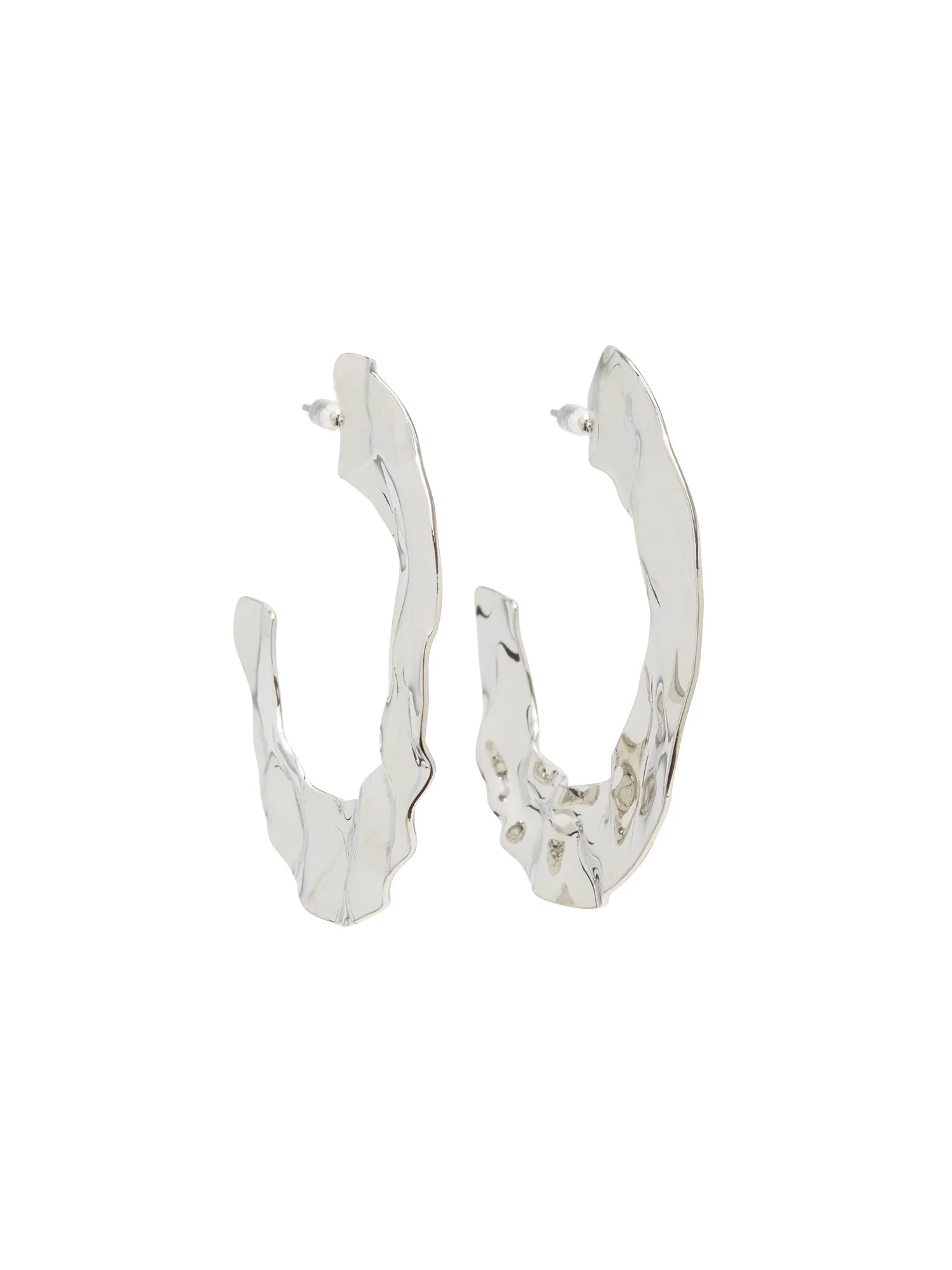 Hammered Hoop Earrings - Image 3