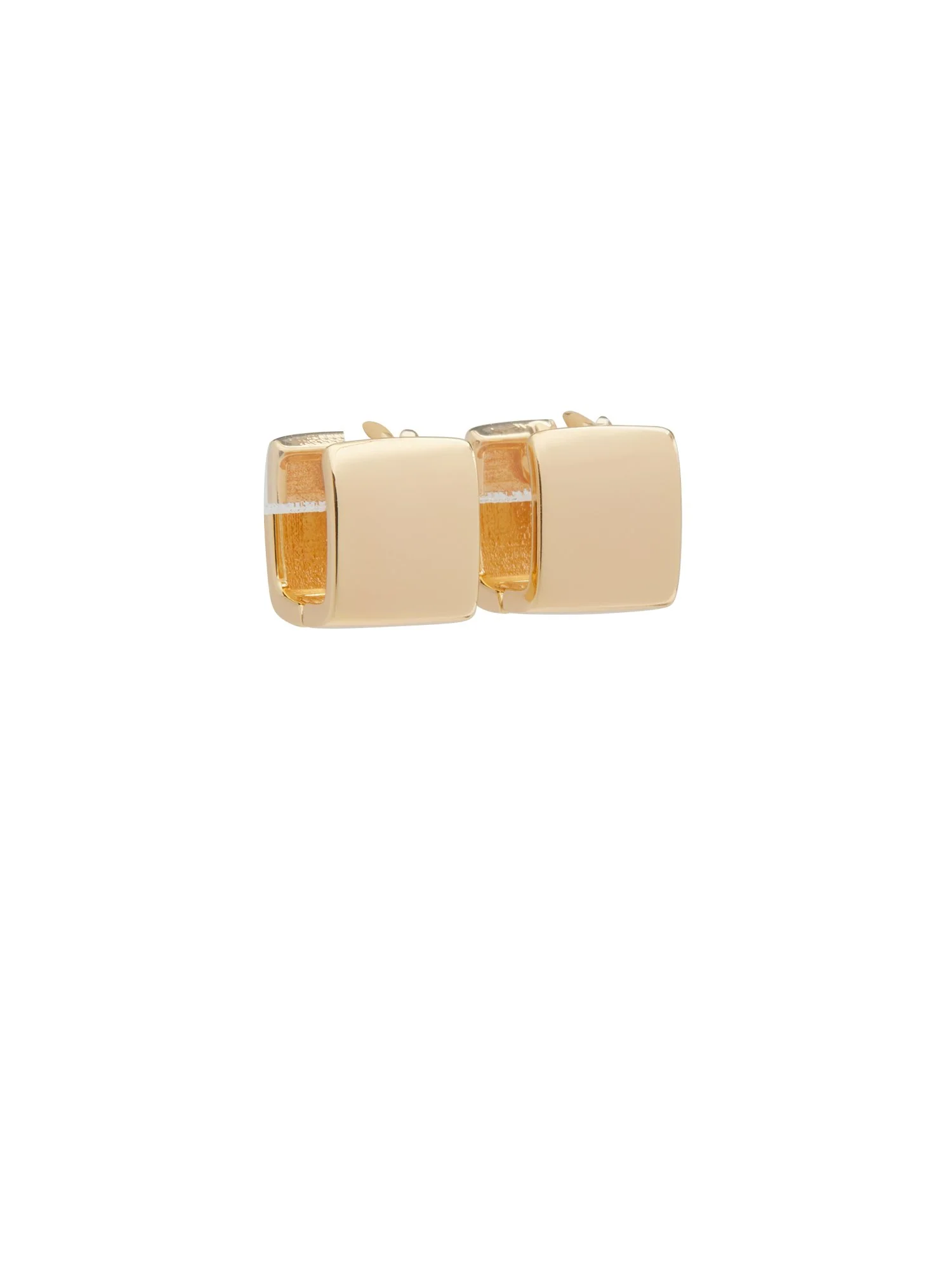 14K Demi Fine/Sterling Silver Base Square Huggies