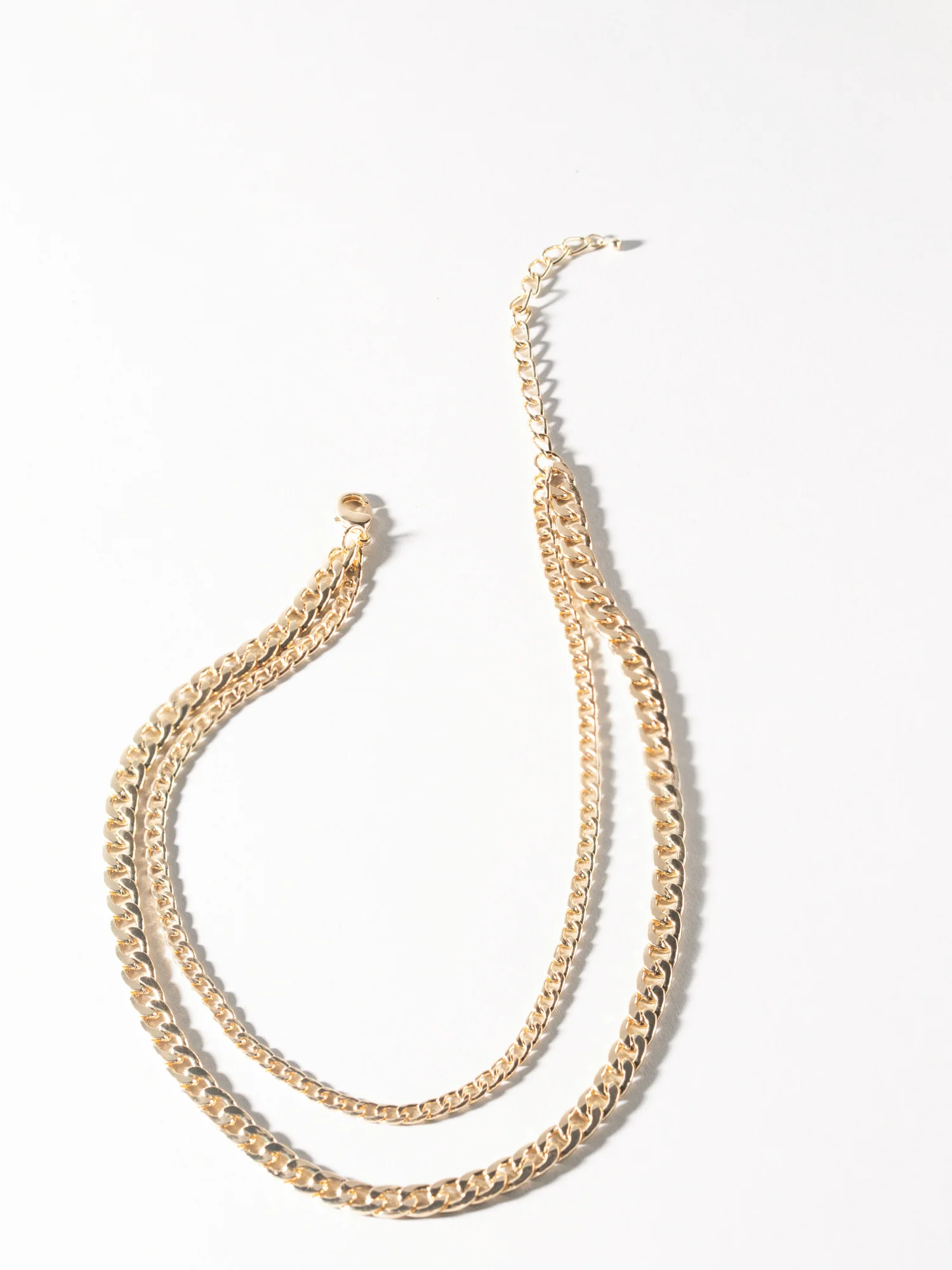 14K Gold Double Layer Mixed Chain Necklace