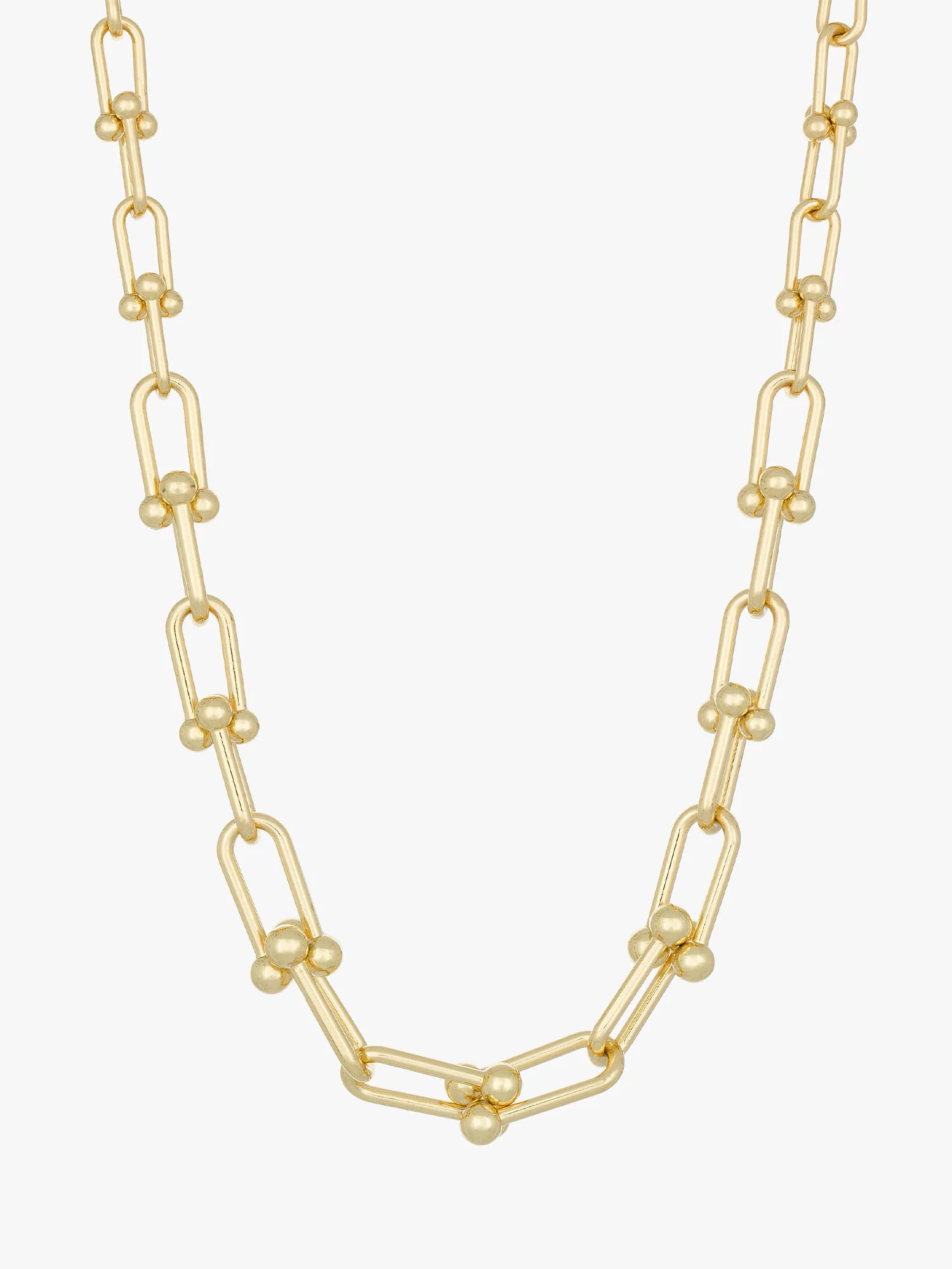 14K Gold Plated Chain Link Statement Necklace - Image 3