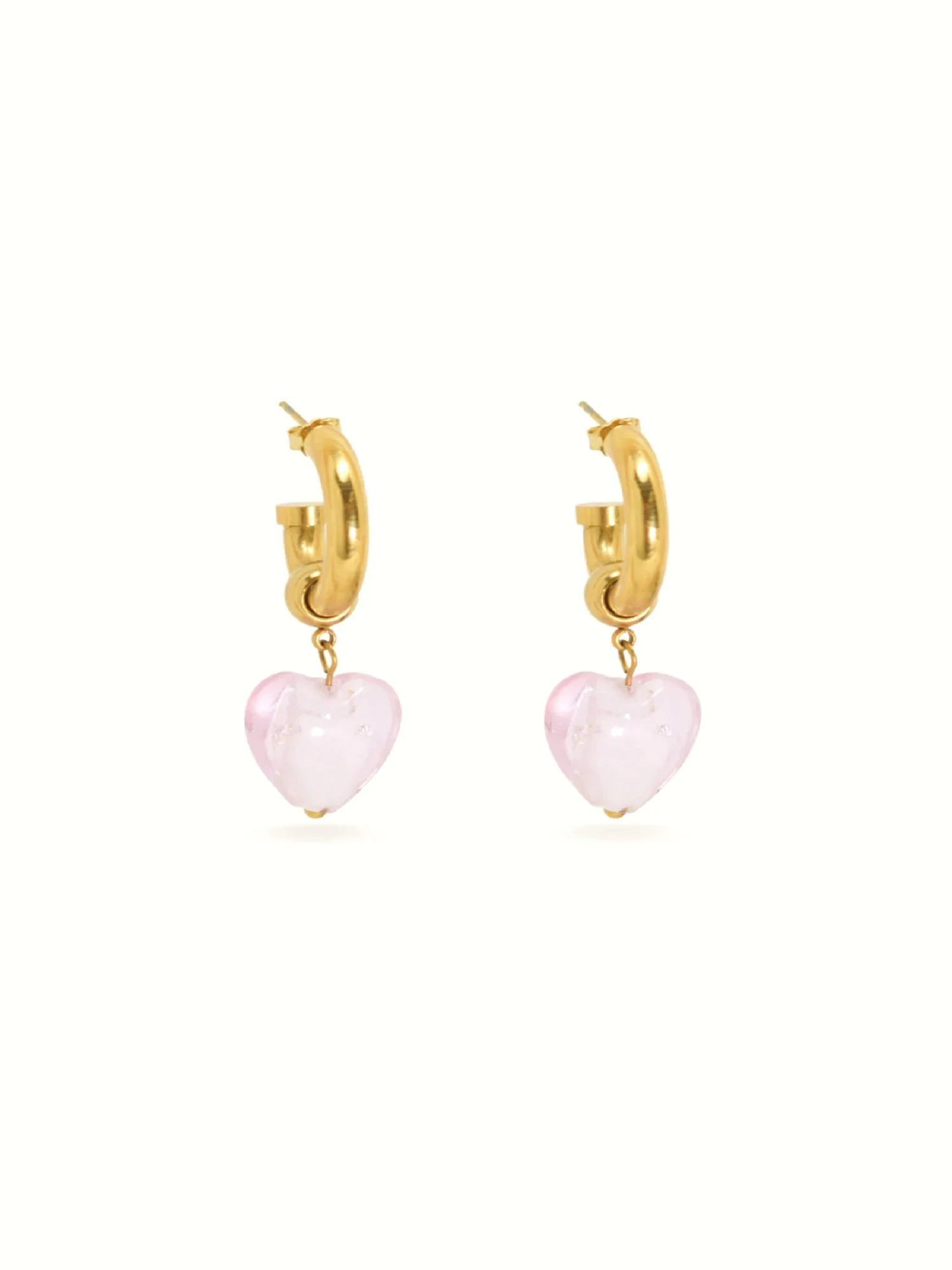 Simone The Label 14K Gold Plated Heart Drop Hoop Earrings - Brands We Love - Image 3