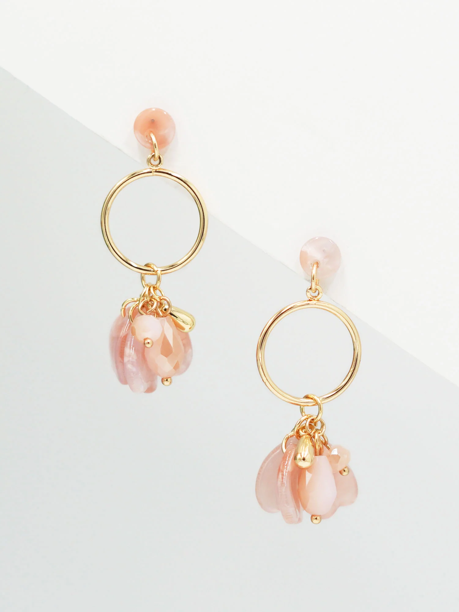 Hoop Petal Drop Earrings