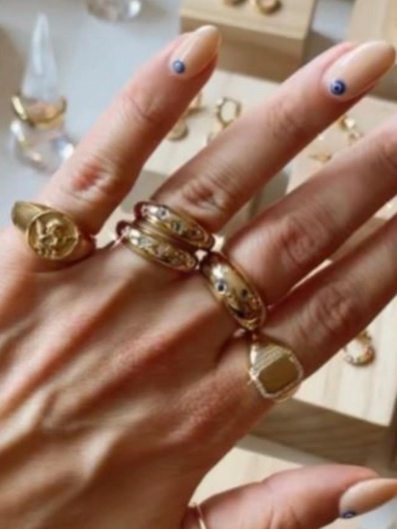 Petit Moments 18K Gold-Plated CZ Signet Ring - Brands We Love - Image 3