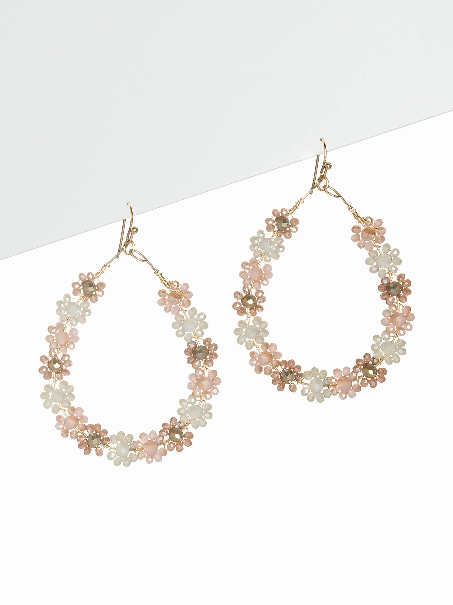 Beaded Floral Drop Earrings - Image 3