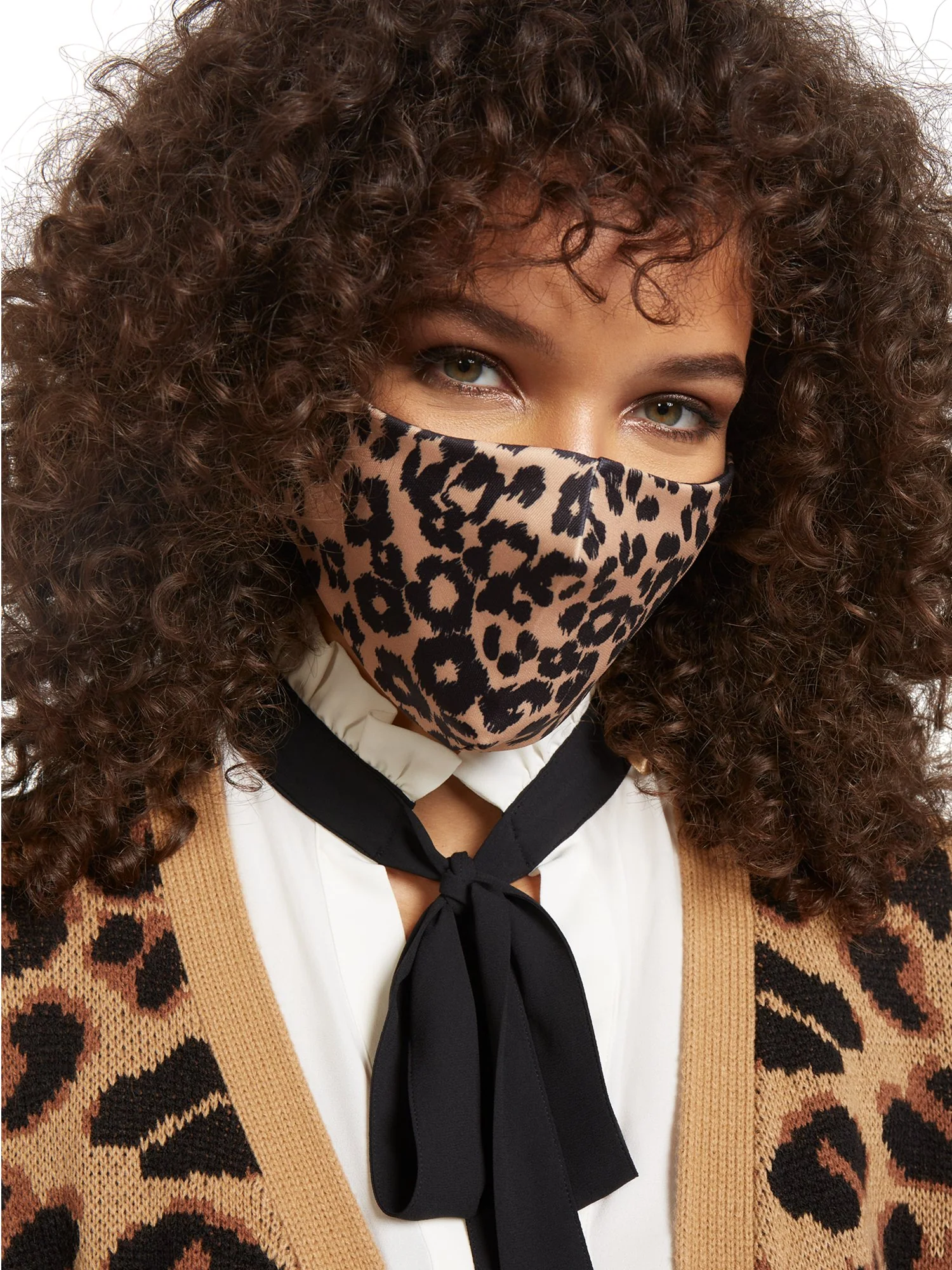 2-Mask Set - Leopard-Print & Solid - Image 3