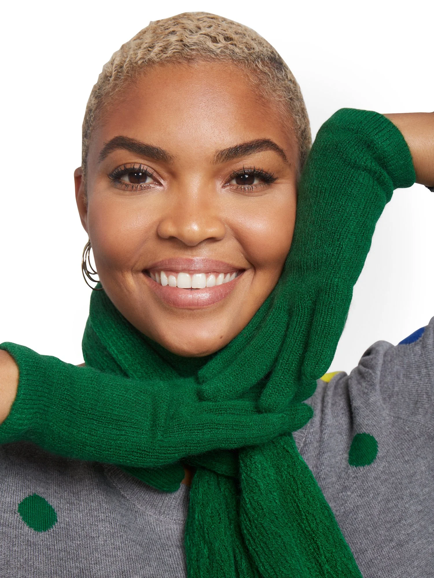 2-Piece Cable Knit Scarf & Gloves Set - Image 20