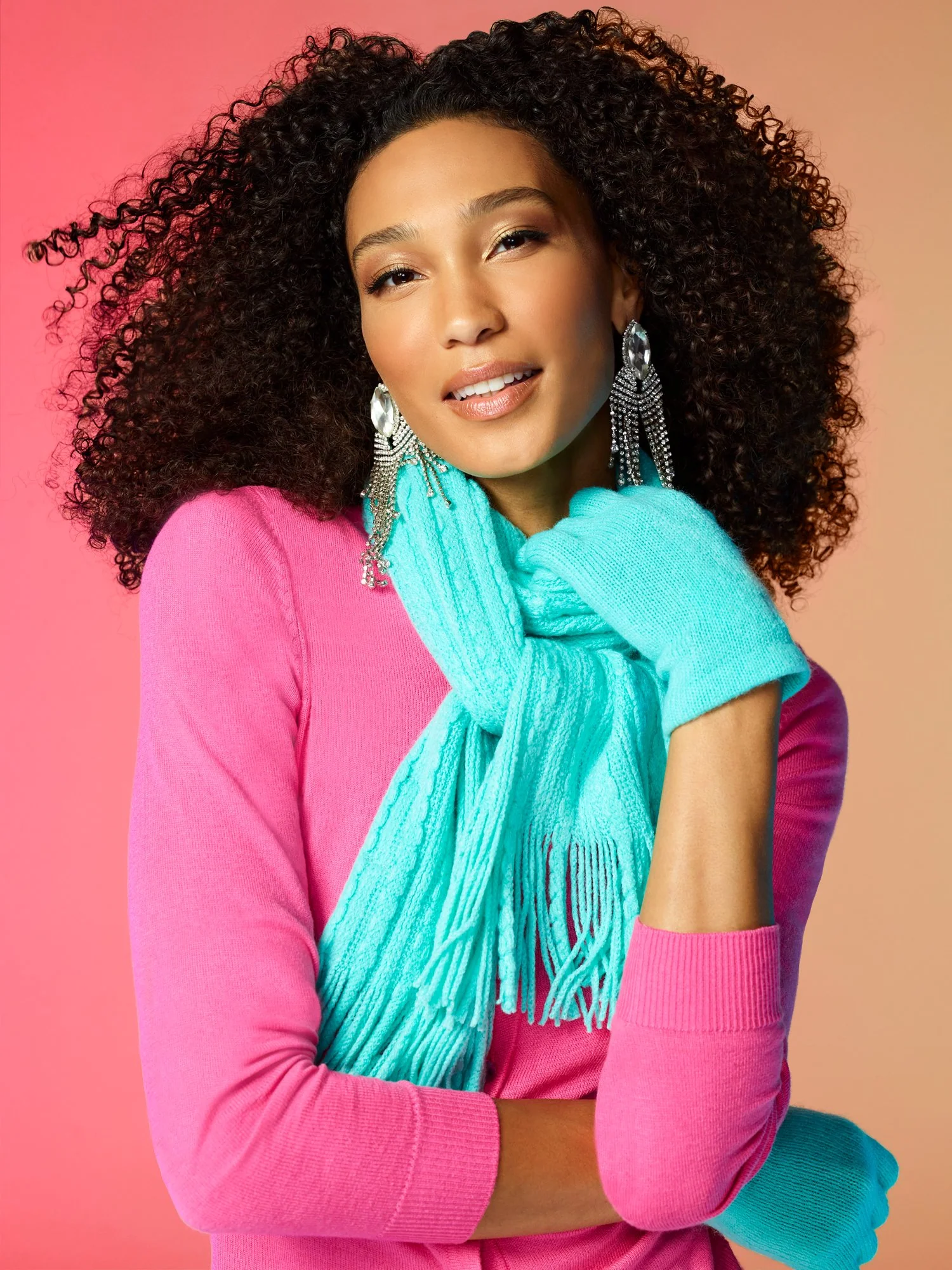 2-Piece Cable-Knit Scarf & Gloves Set - Image 13