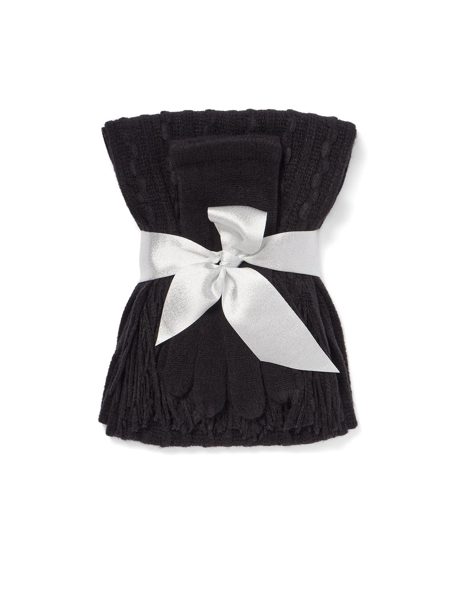 2-Piece Cable-Knit Scarf & Gloves Set