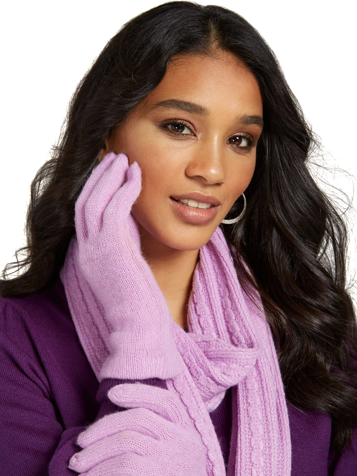 2-Piece Cable-Knit Scarf & Gloves Set - Image 23