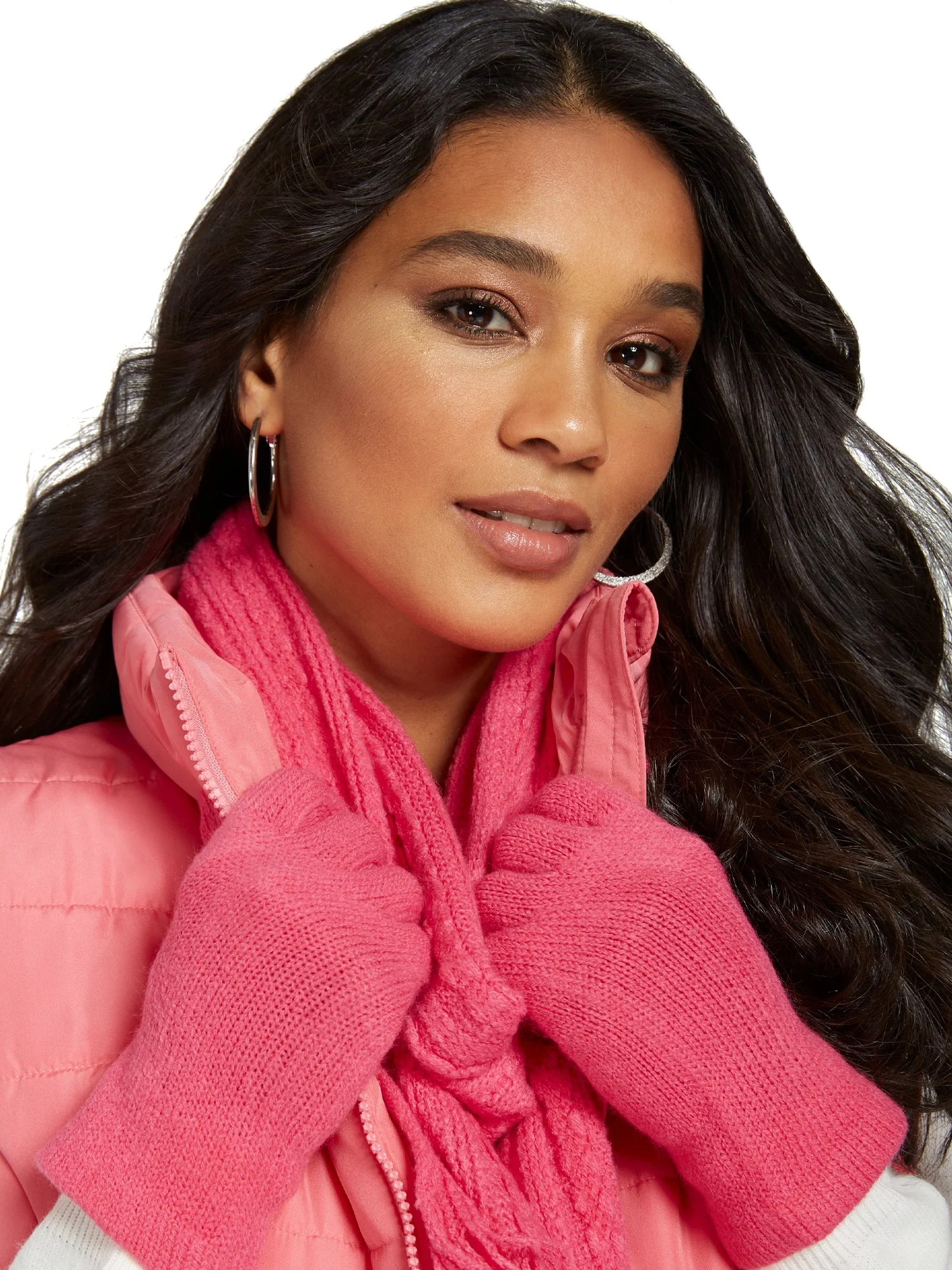 2-Piece Cable-Knit Scarf & Gloves Set - Image 5