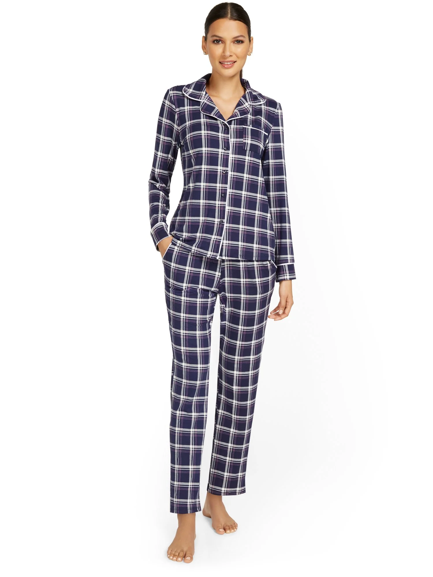 2-Piece Check-Print Pajama Set - Image 2