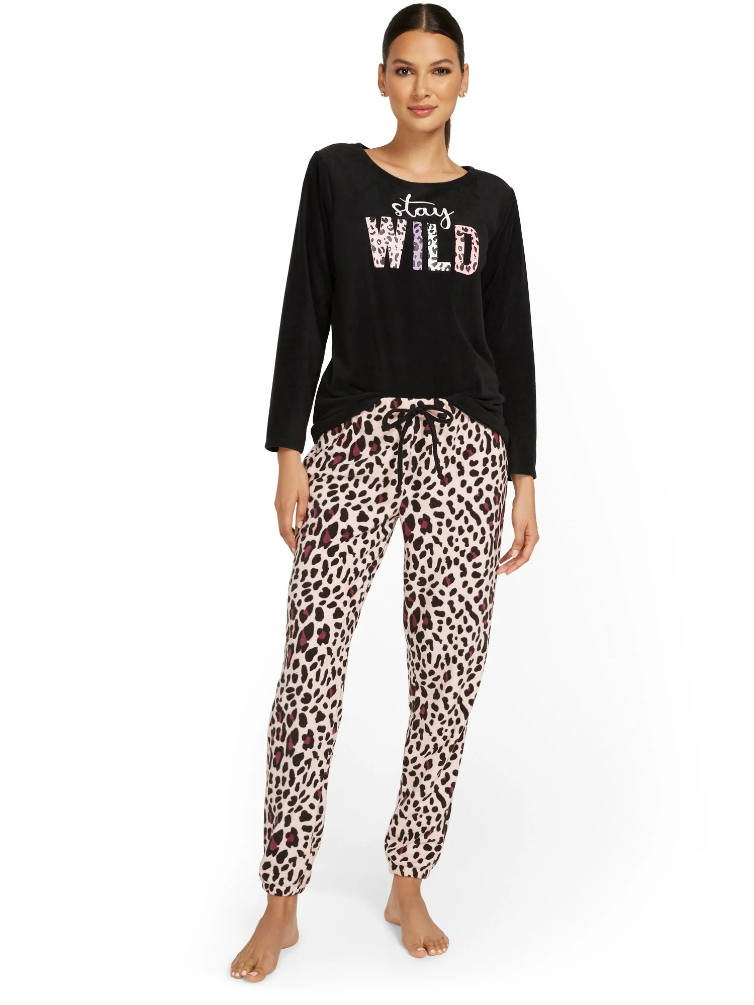2-Piece Leopard-Print Graphic Pajama Set - Image 2