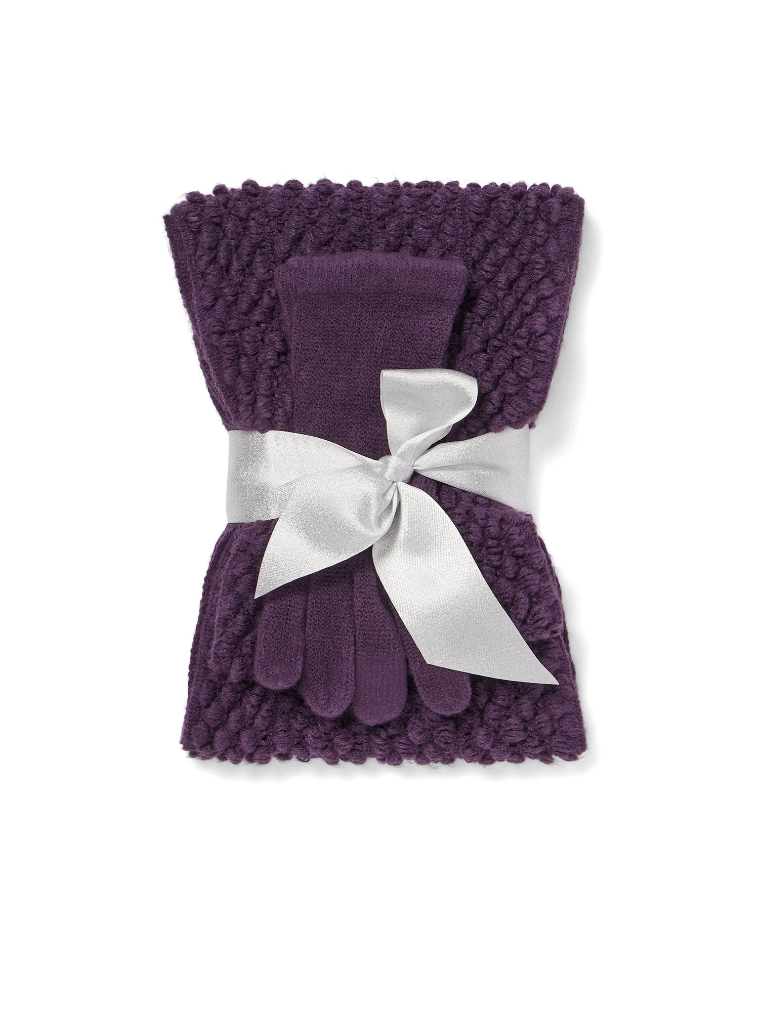 2-Piece Popcorn-Knit Scarf & Gloves Set - Image 11