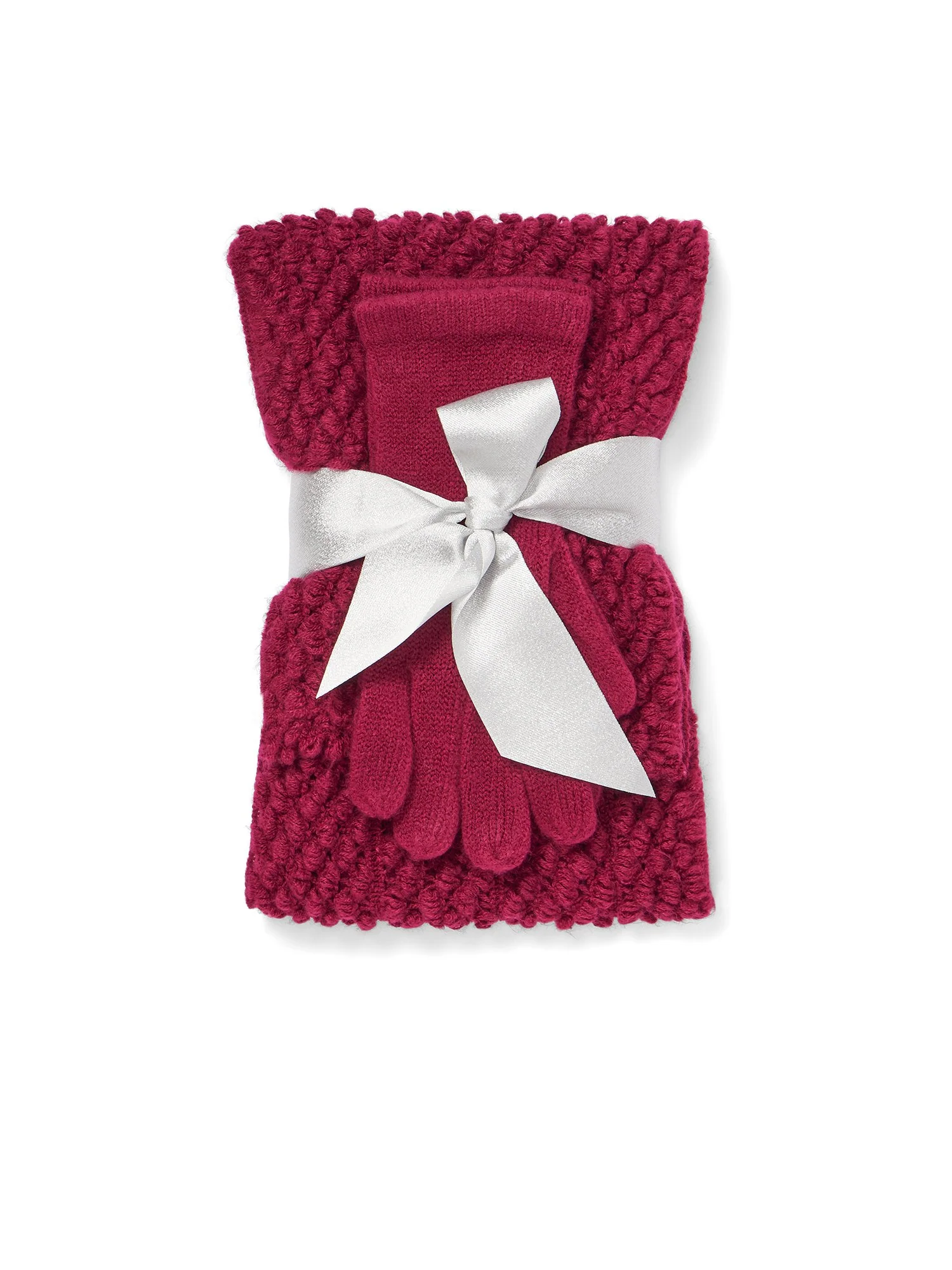 2-Piece Popcorn-Knit Scarf & Gloves Set - Image 13