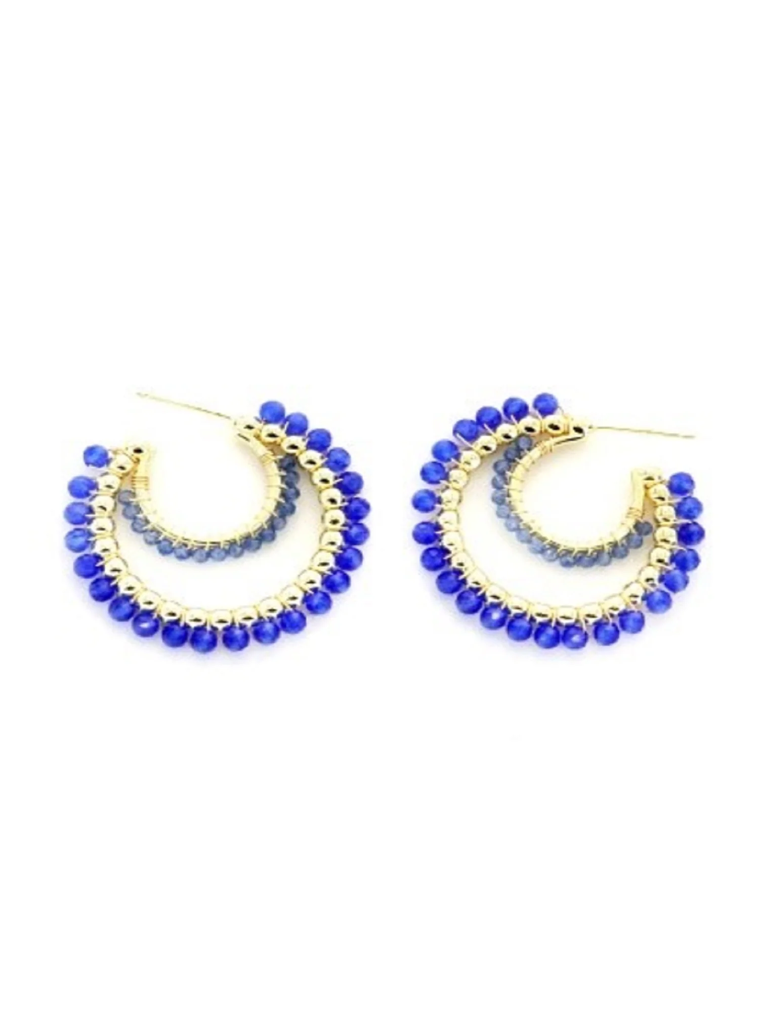 Double Beaded Hoop Earrings