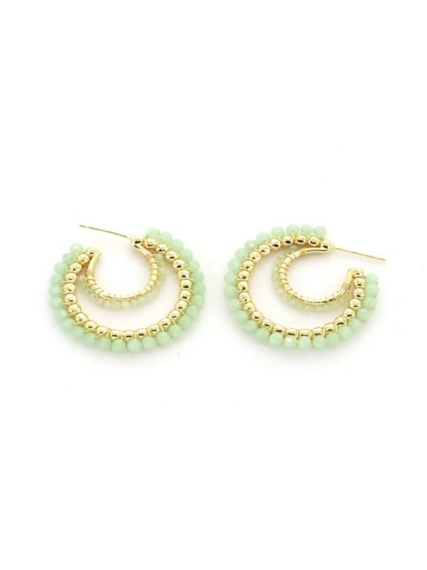 Double Beaded Hoop Earrings