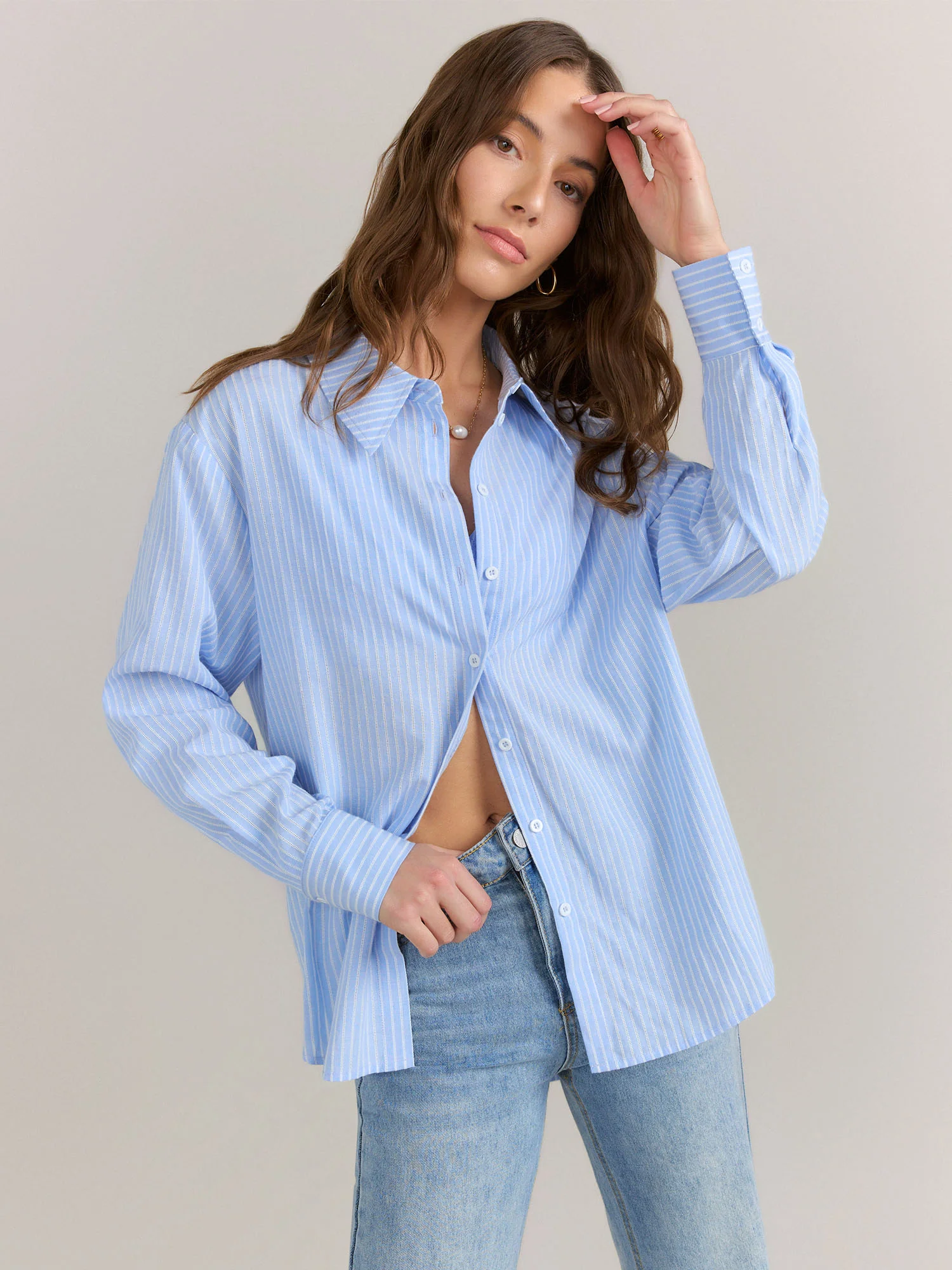 Lena Poplin Bra and Button Down Shirt 2 Piece Set - Brands We Love - Image 6