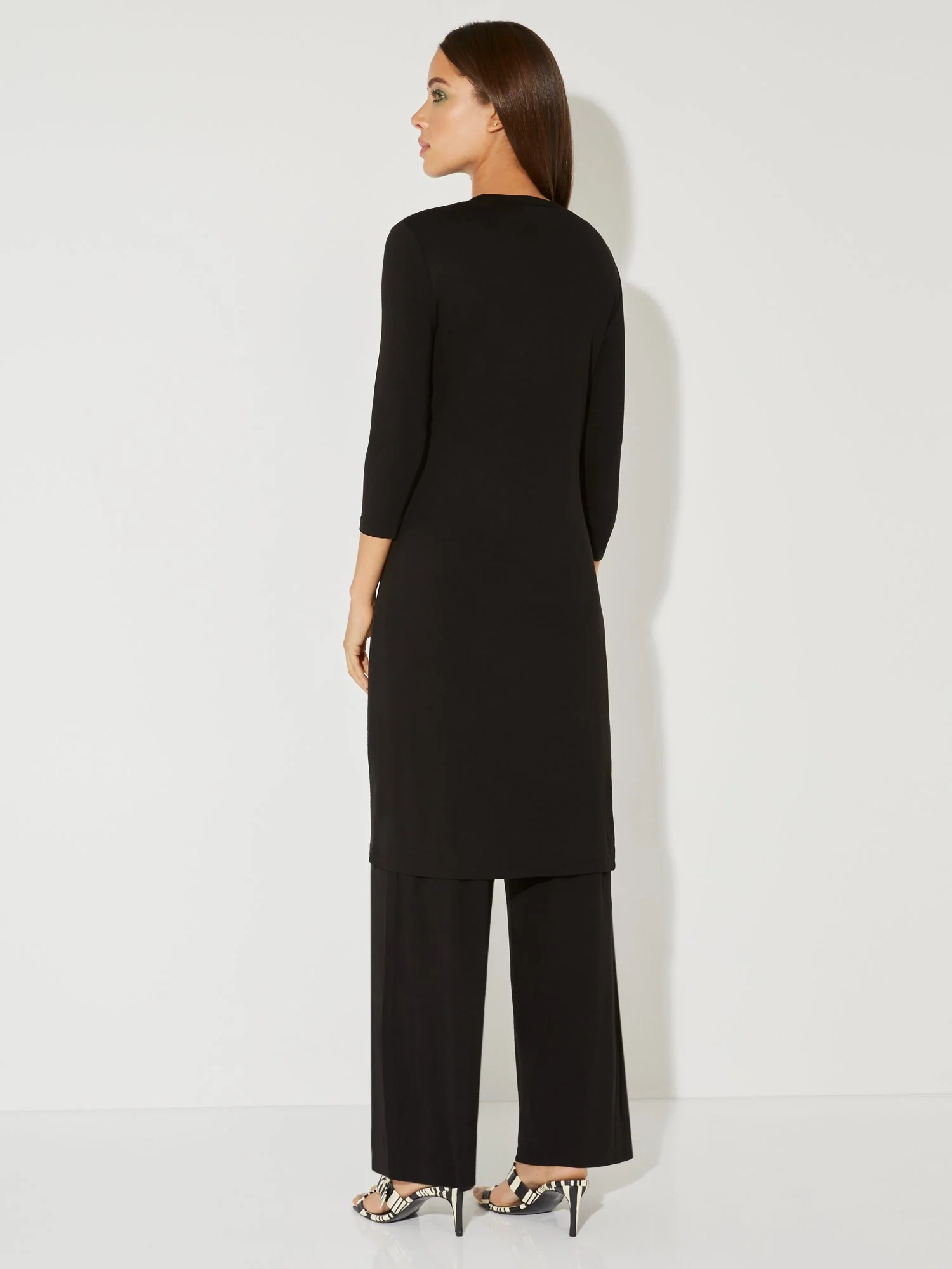 3/4-Sleeve Front-Slit Tunic Top - NY&C Style System - Image 3