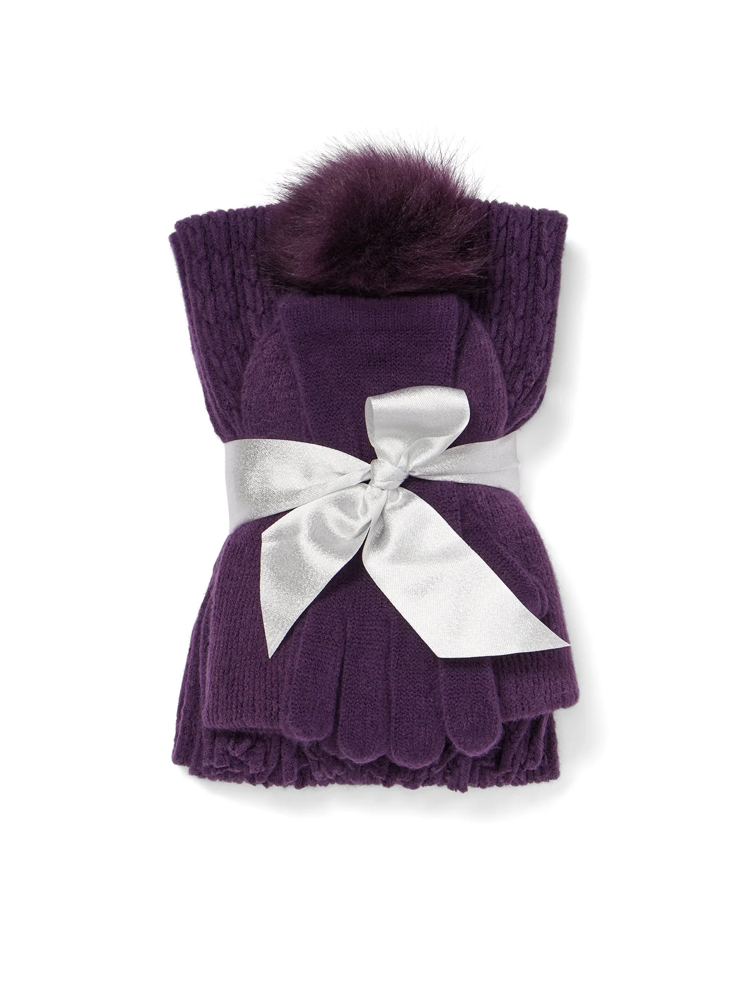 3-Piece Cable-Knit Scarf, Hat & Gloves Set - Image 15