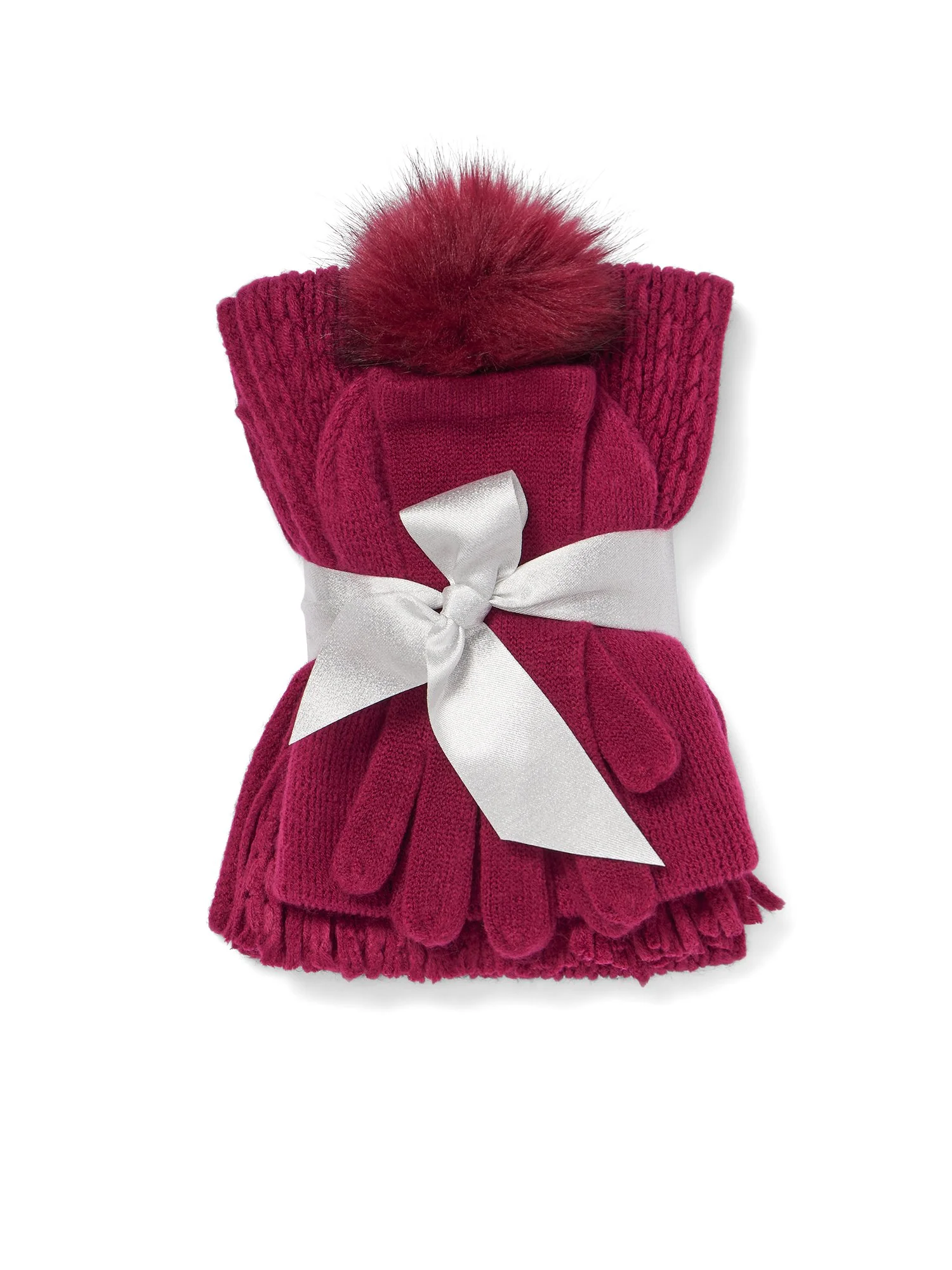 3-Piece Cable-Knit Scarf, Hat & Gloves Set - Image 17