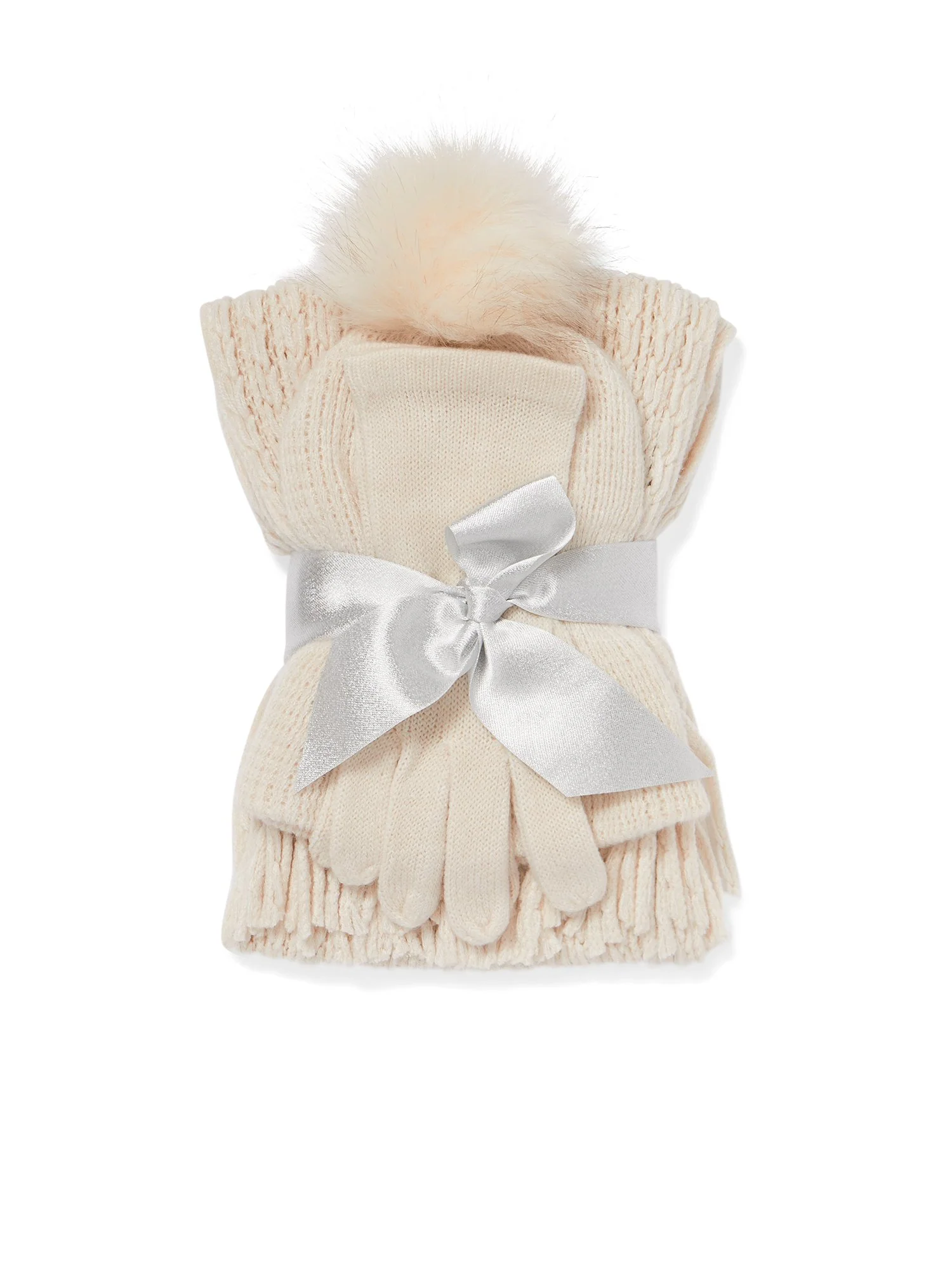 3-Piece Cable-Knit Scarf, Hat & Gloves Set - Image 4