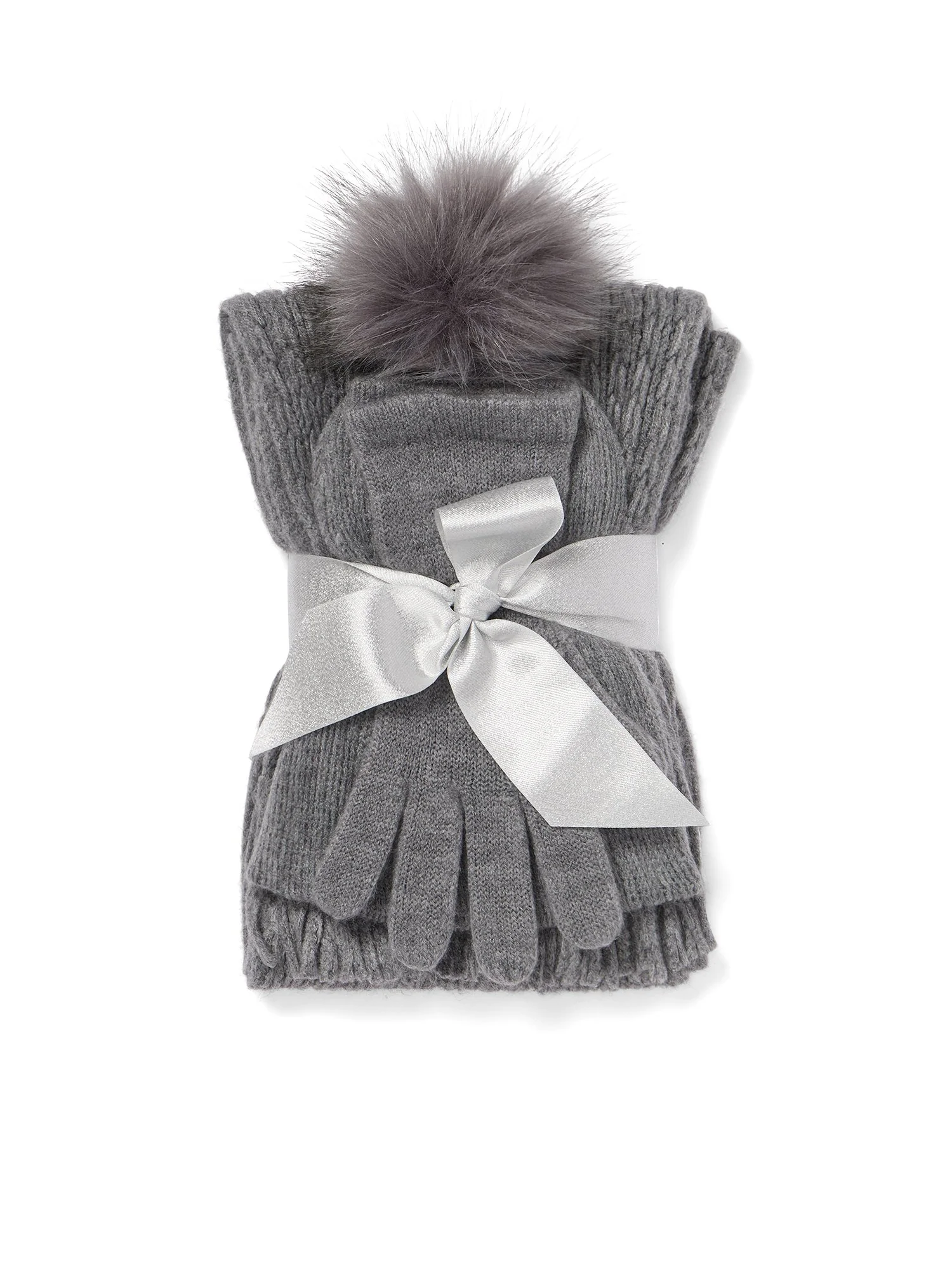 3-Piece Cable-Knit Scarf, Hat & Gloves Set - Image 7