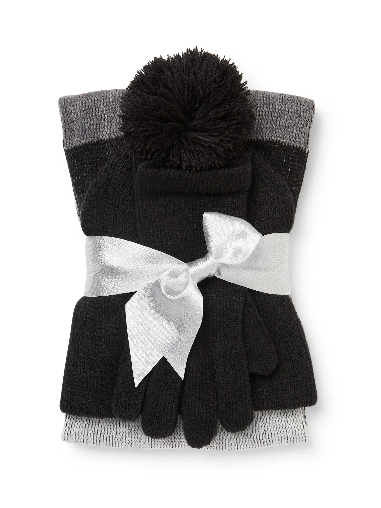 3-Piece Colorblock Scarf, Hat & Gloves Set