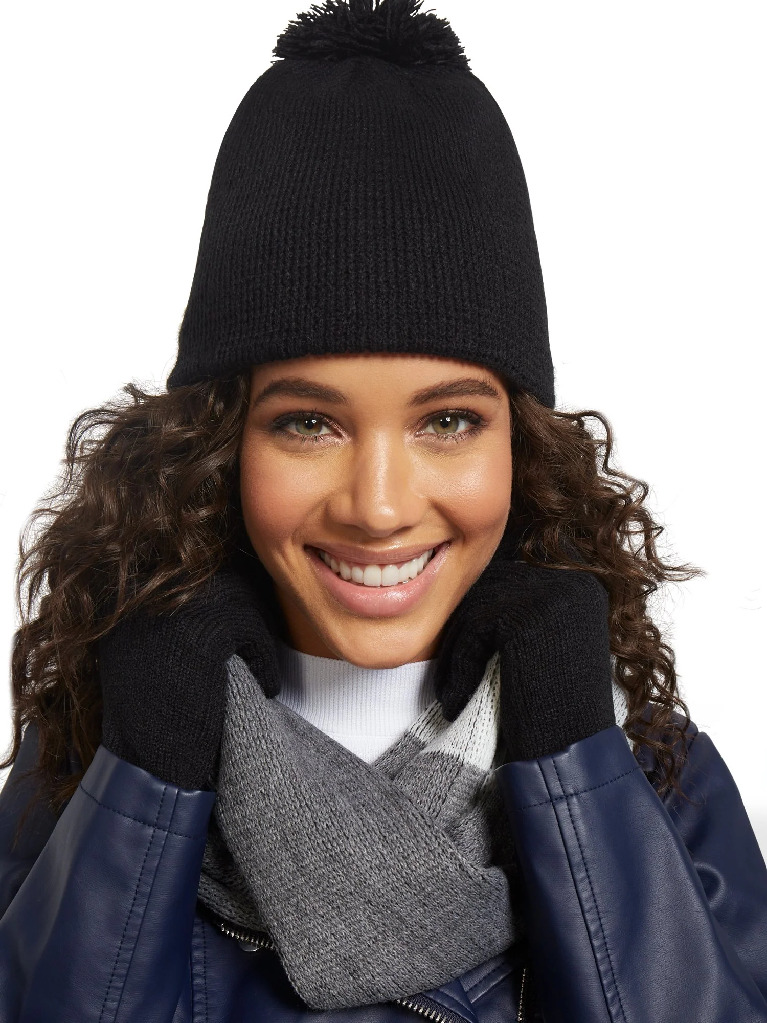 3-Piece Colorblock Scarf, Hat & Gloves Set - Image 4