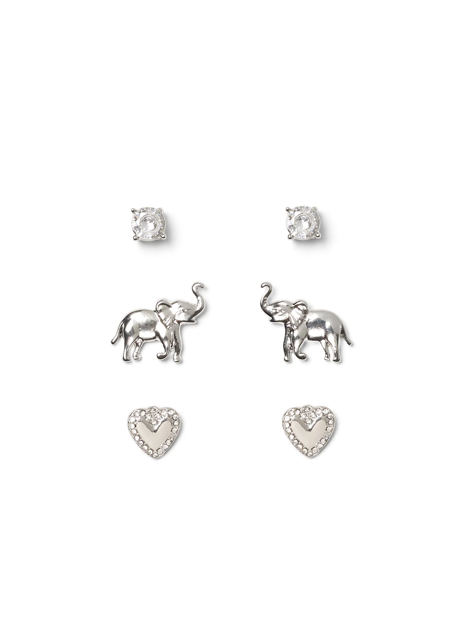 3-Piece Elephant & Heart Post Earring Set - St. Jude Collection - Image 2