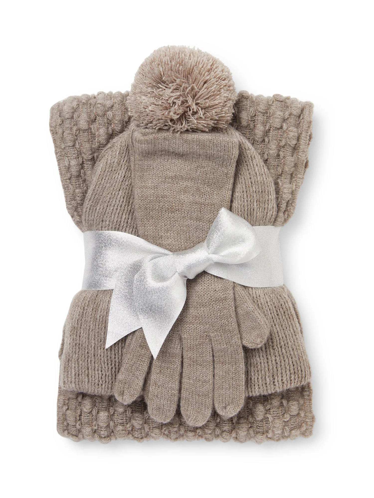 3-Piece Popcorn Knit Scarf, Hat & Gloves Set - Image 23