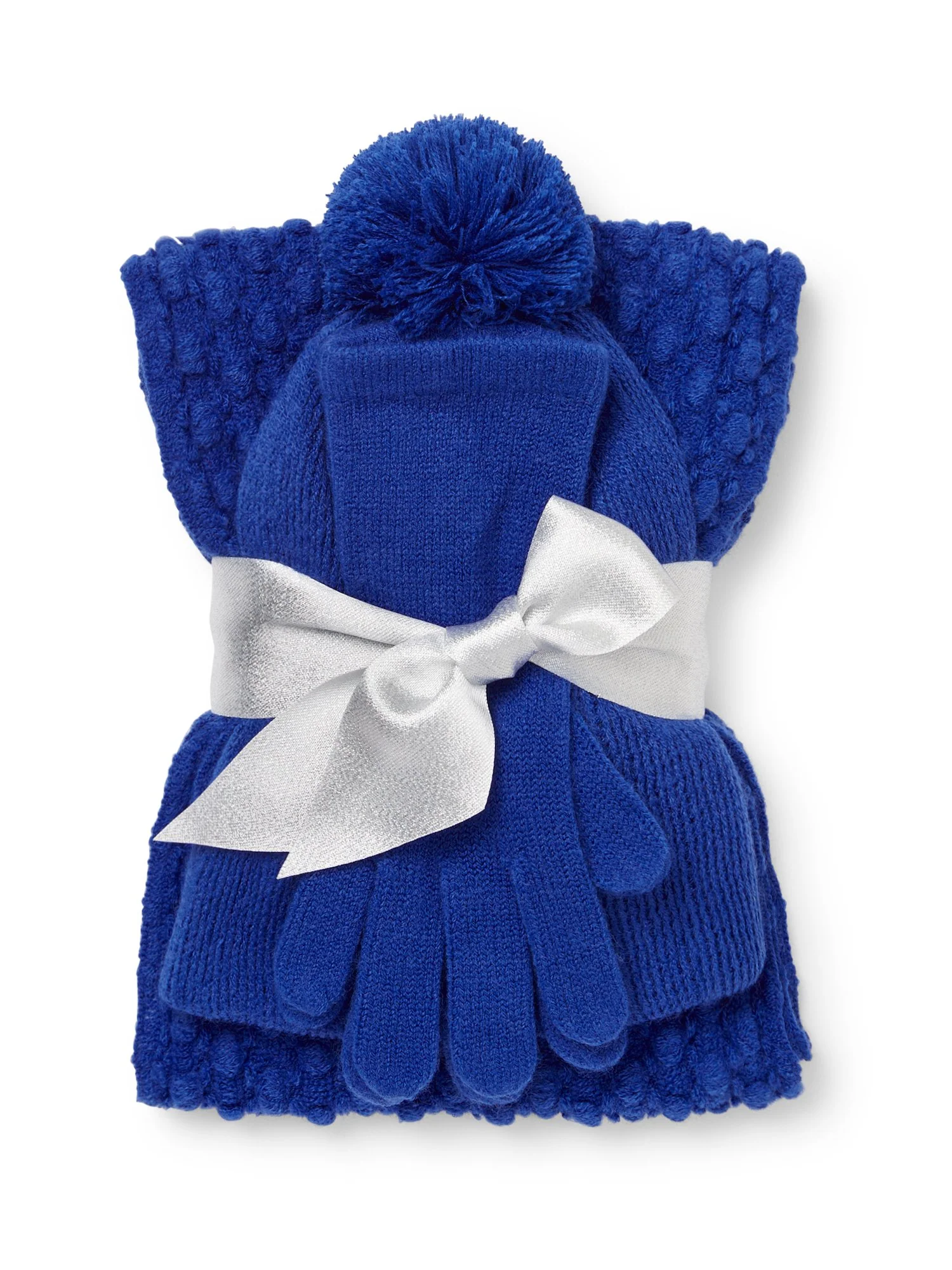 3-Piece Popcorn Knit Scarf, Hat & Gloves Set - Image 33