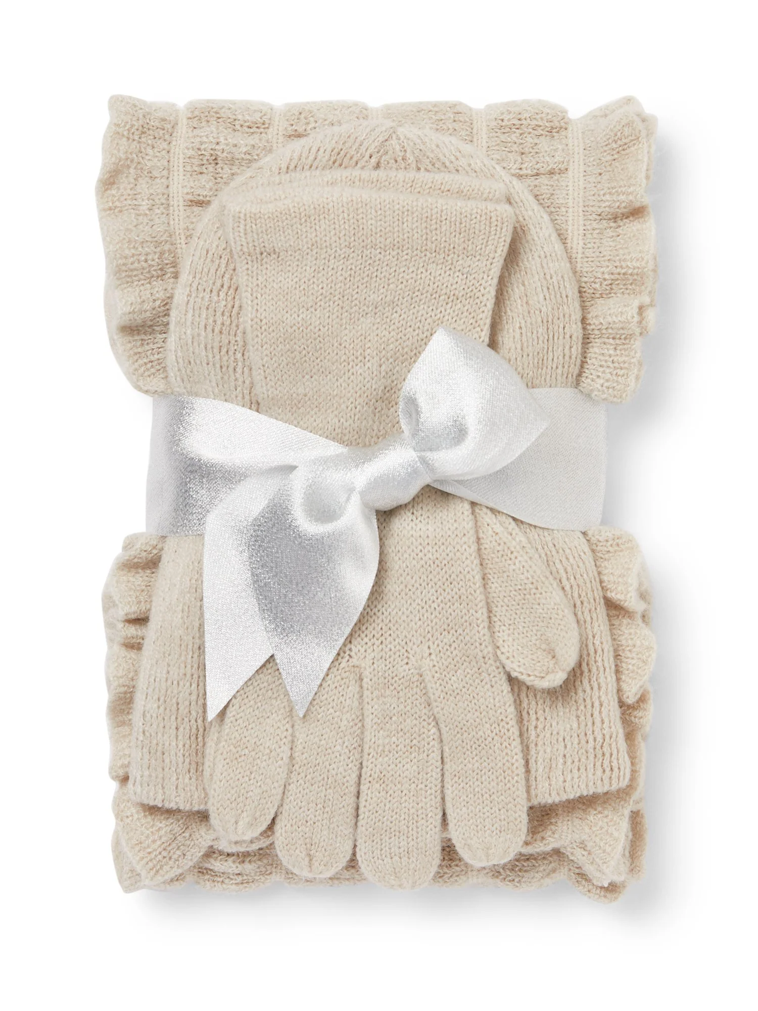3-Piece Ruffled Scarf, Hat & Gloves Set - Image 14