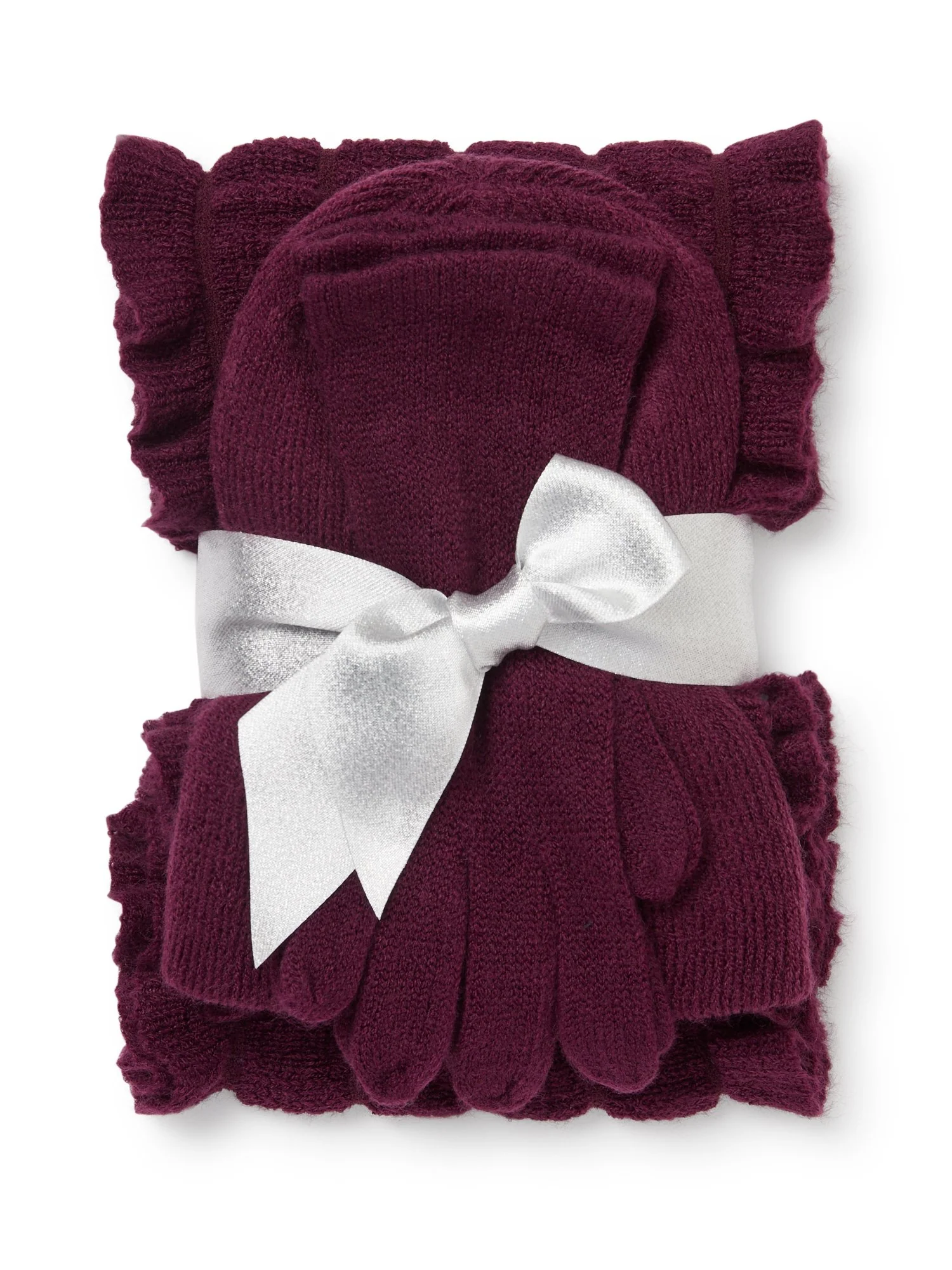 3-Piece Ruffled Scarf, Hat & Gloves Set - Image 18