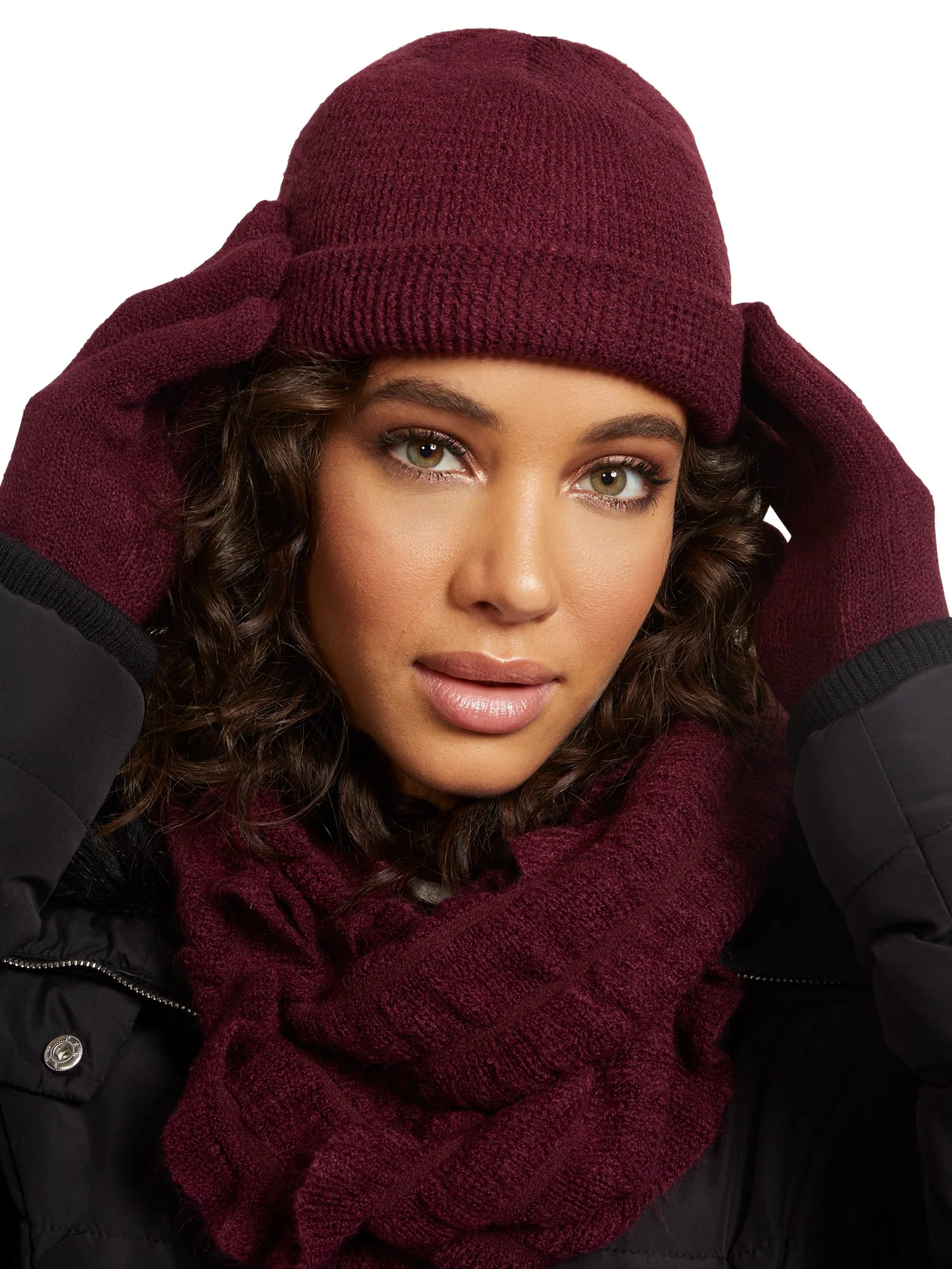 3-Piece Ruffled Scarf, Hat & Gloves Set - Image 19