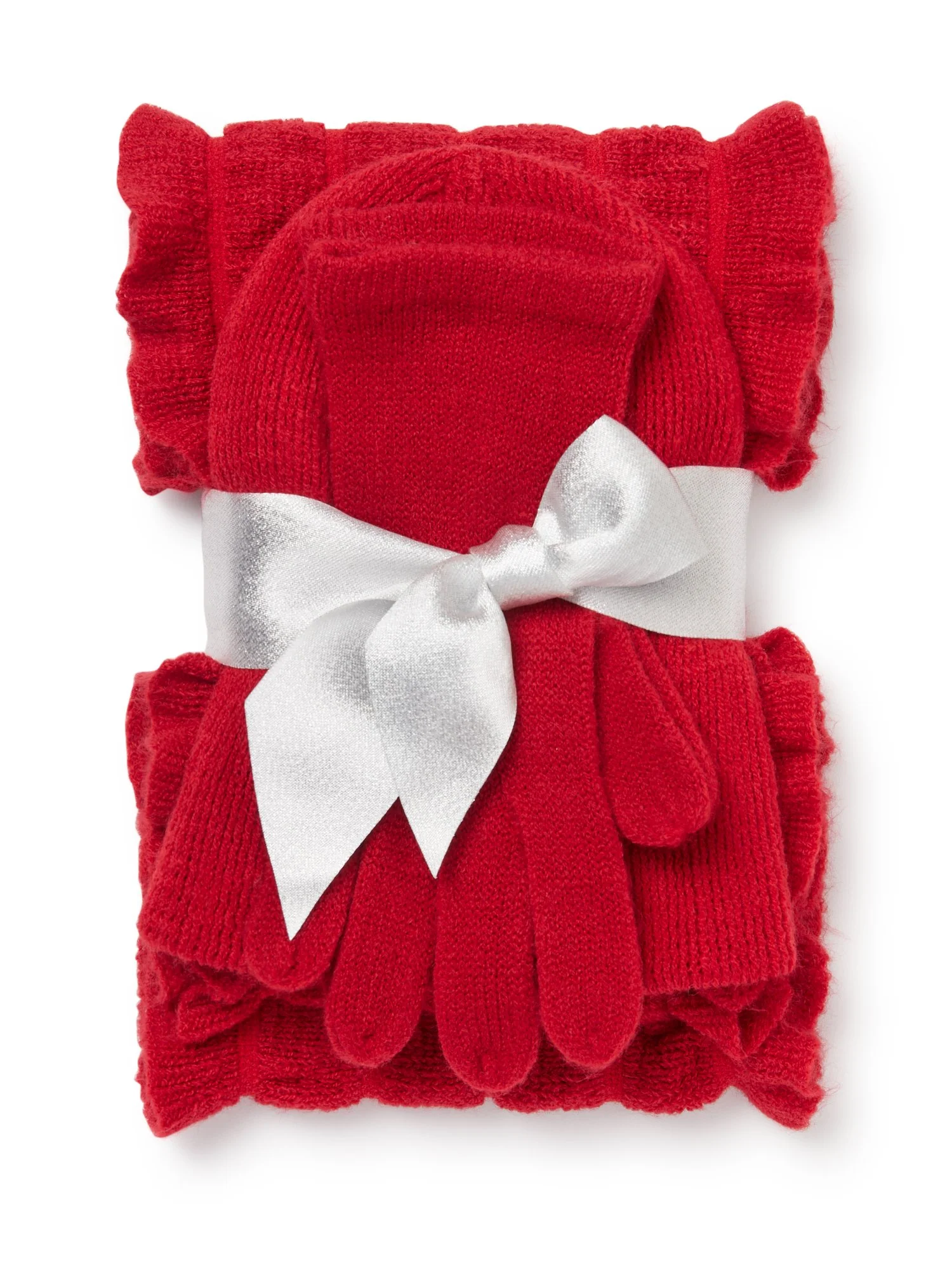 3-Piece Ruffled Scarf, Hat & Gloves Set - Image 8