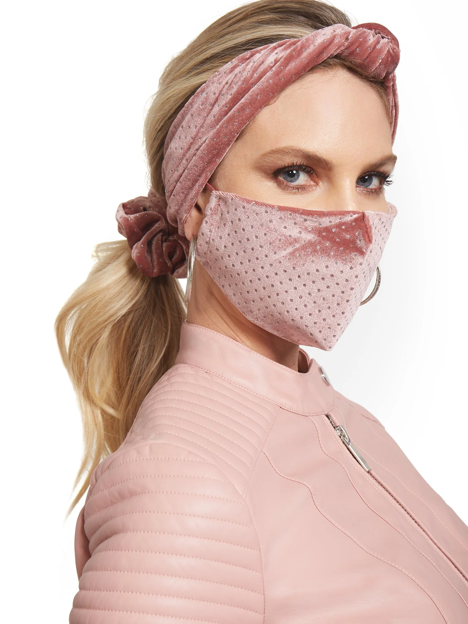 3-Piece Stud Mask, Scrunchie & Hairband Set - Image 7