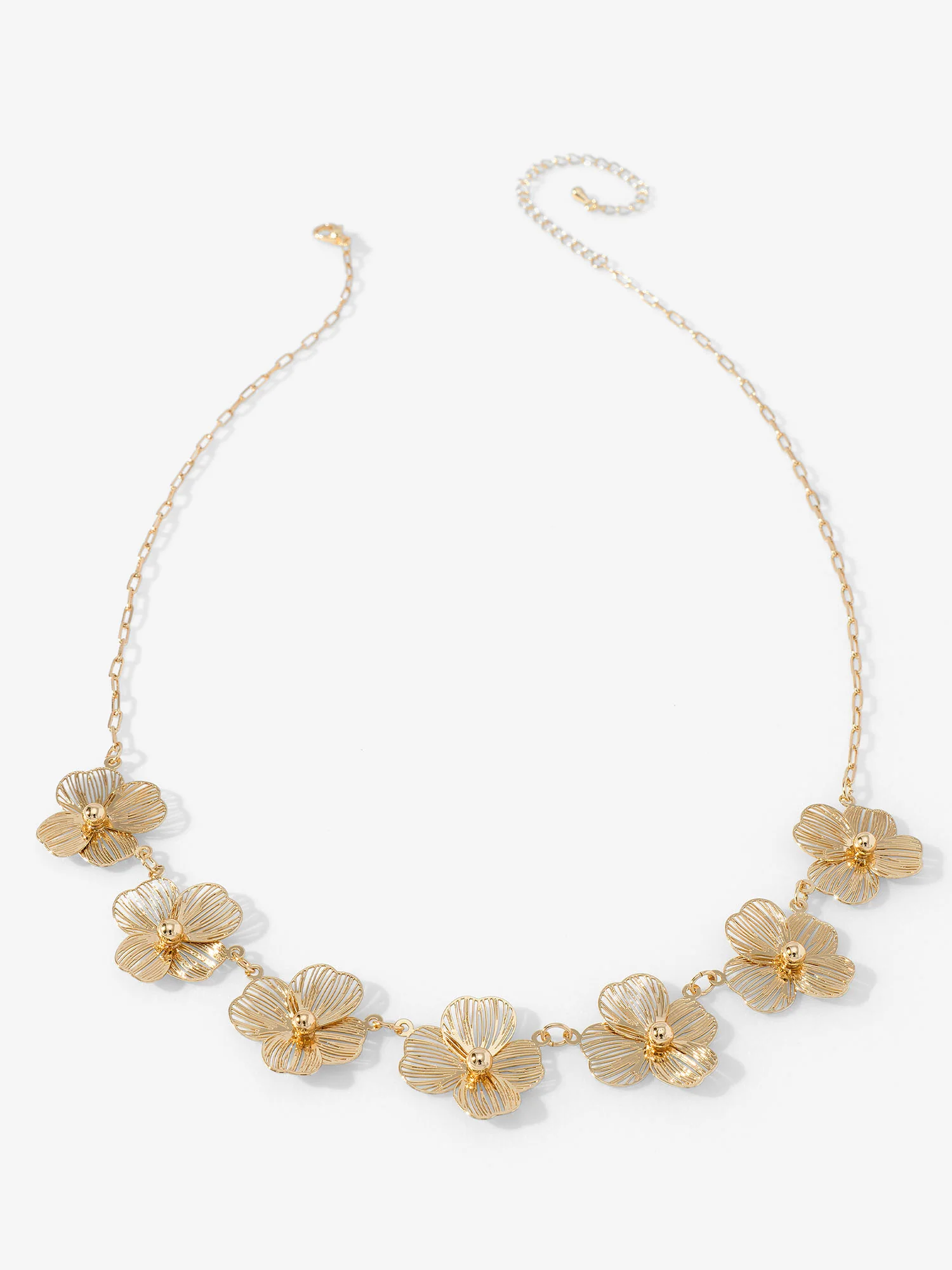 La Radiant Metal Floral Station Necklace - Brands We Love