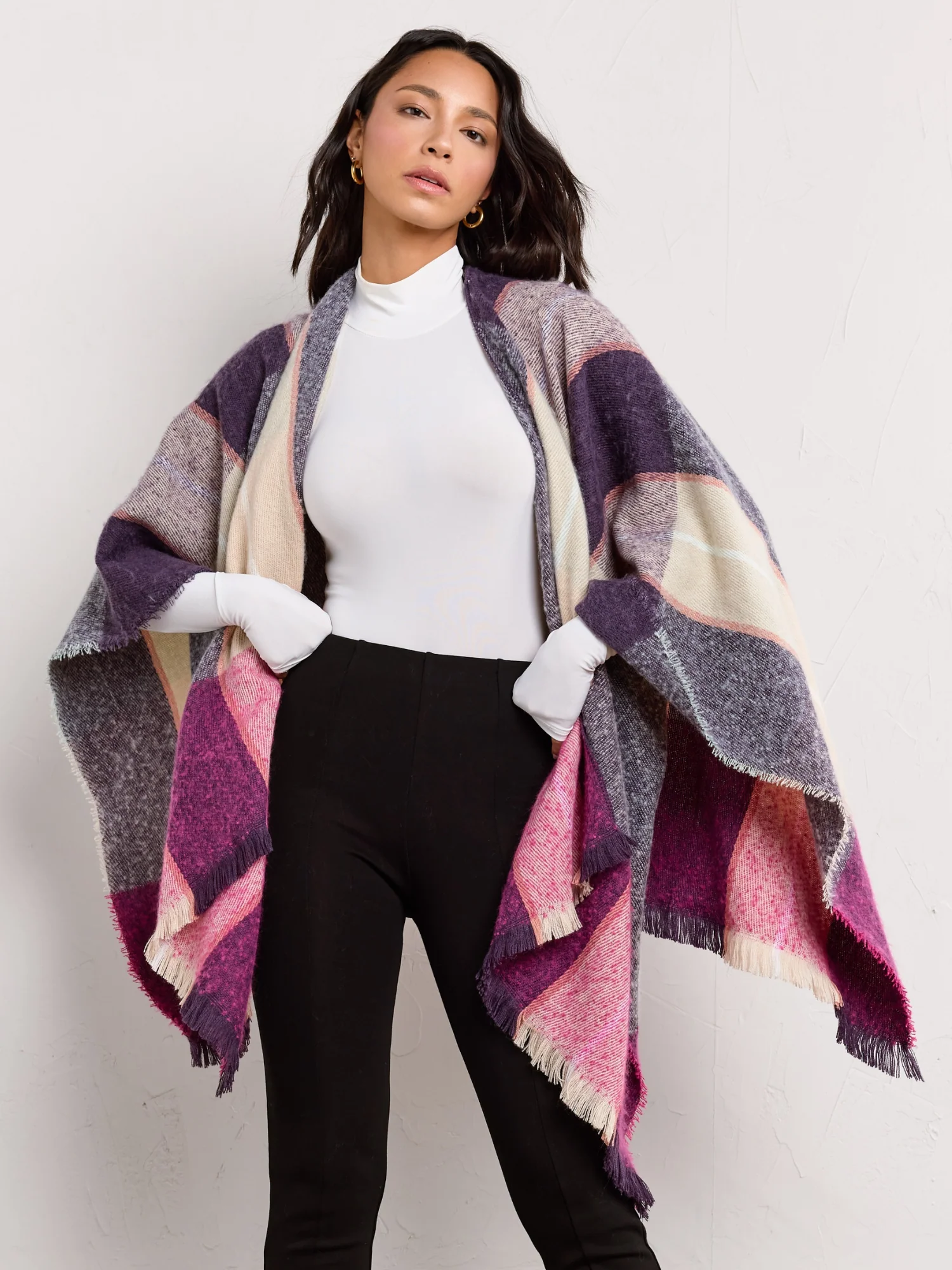 Jacob Ash Tonal Plaid Ruana - Brands We Love