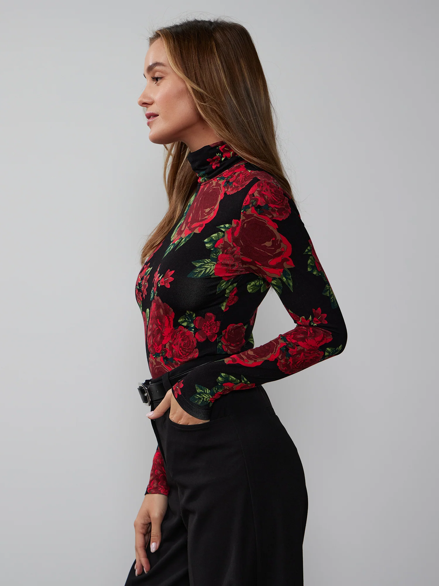Long Sleeve Floral Print Top - Image 2