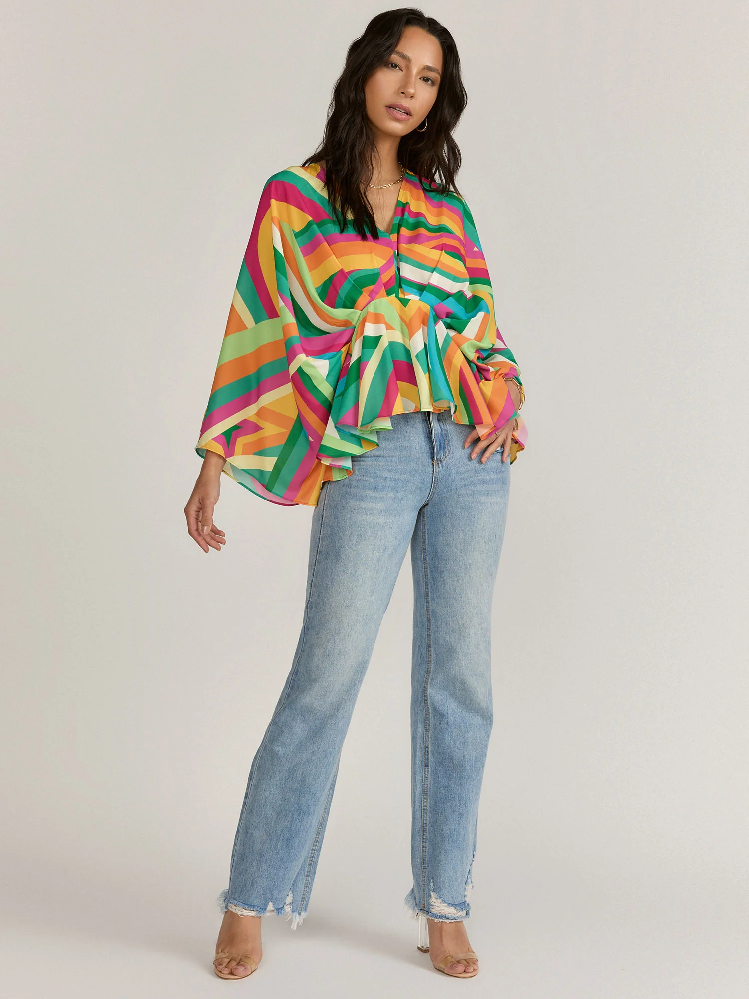 Flying Tomato Wrap Style Abstract Print Blouse - Brands We Love - Image 2
