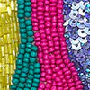 Stripe Sequin Bead Embellished Clutch - Image 3