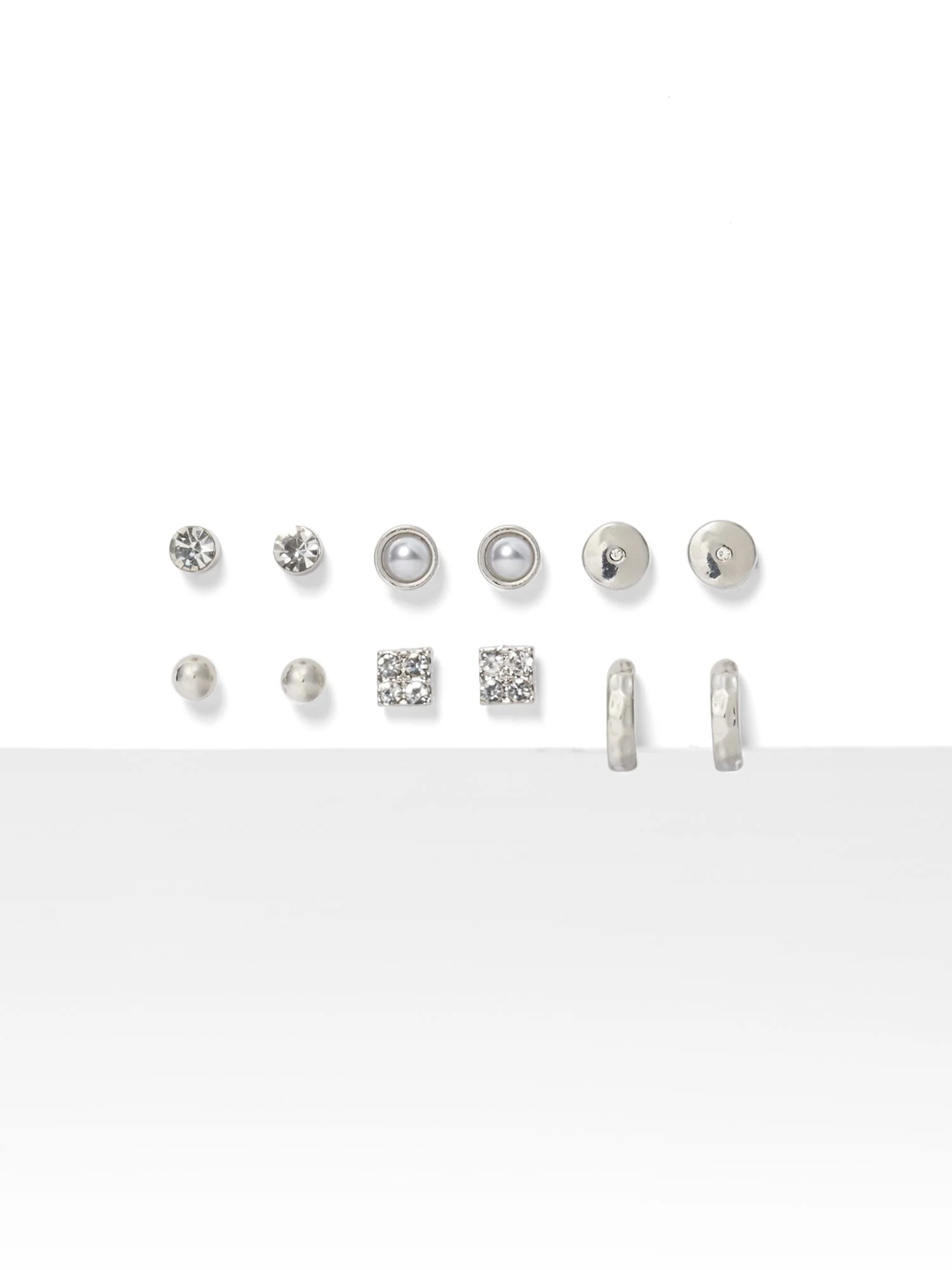 6-Piece Silvertone Earring Set