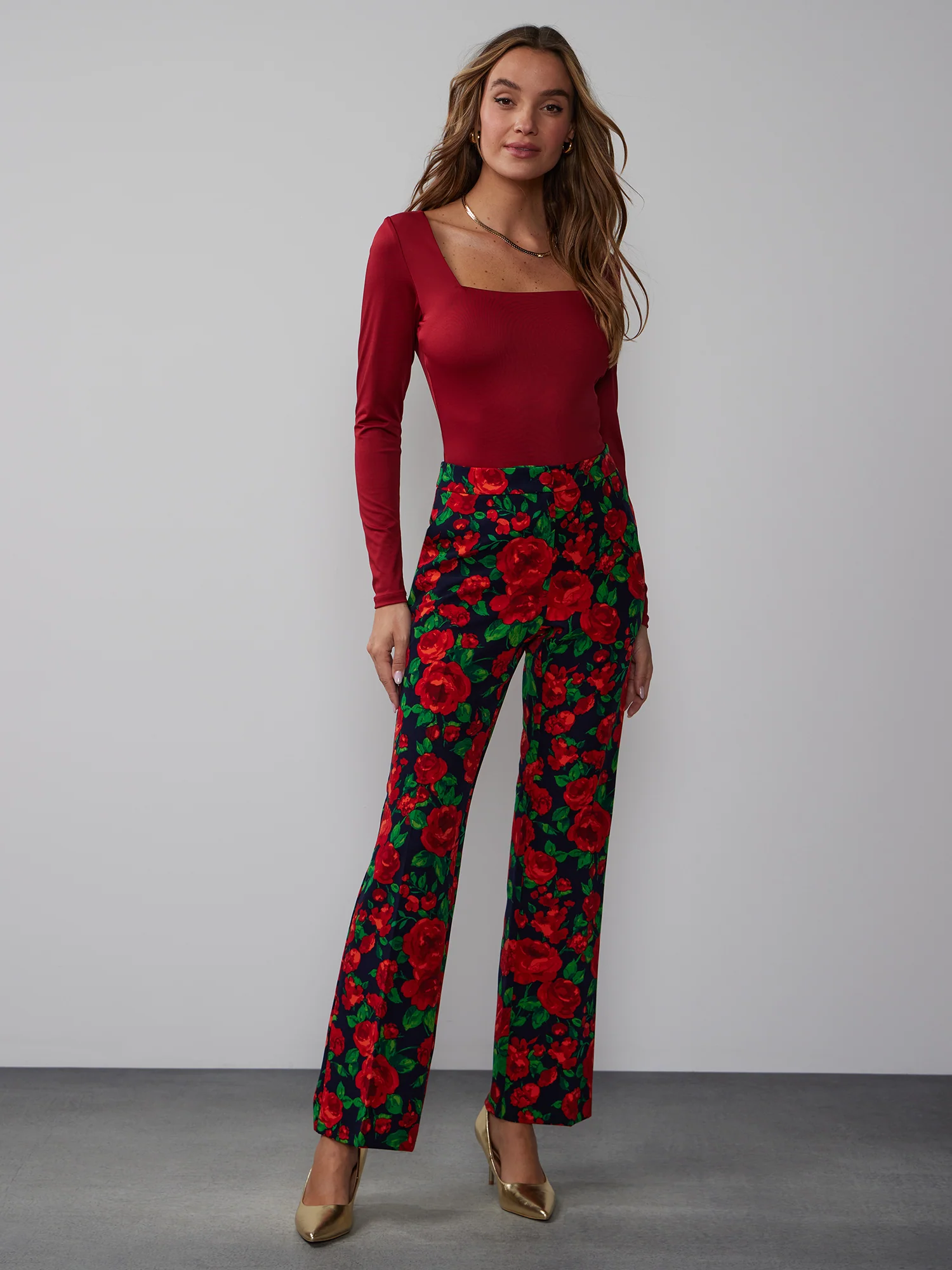 Crepe Rose Suit Pant