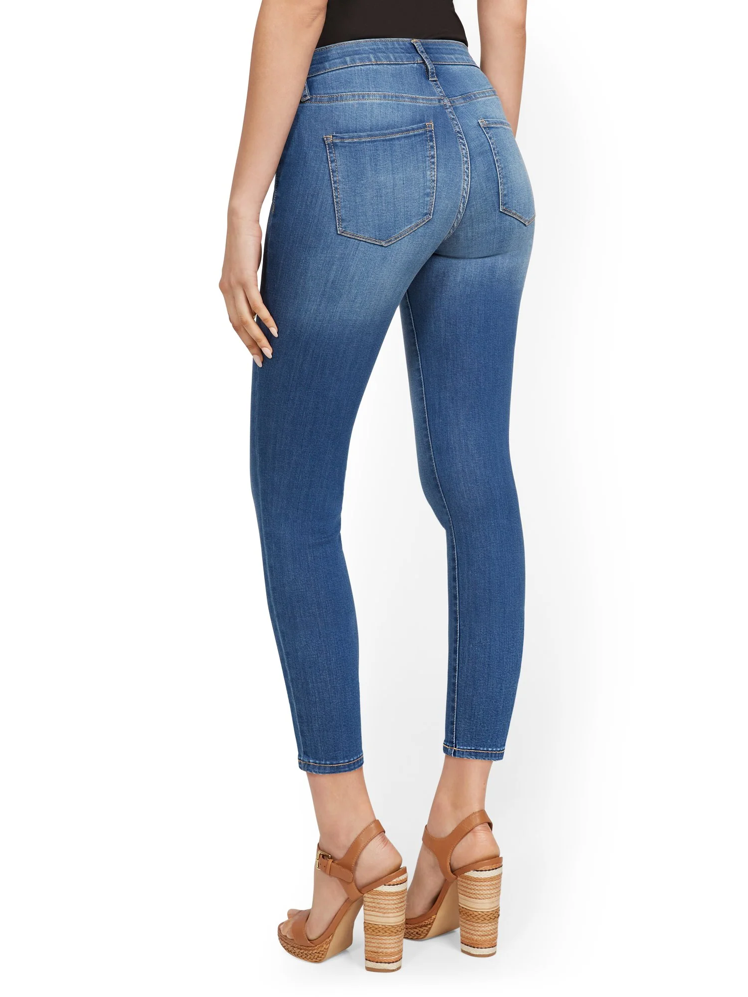 Abby High-Waisted Slimming Capri Jeans - Foxy Blue - Image 3