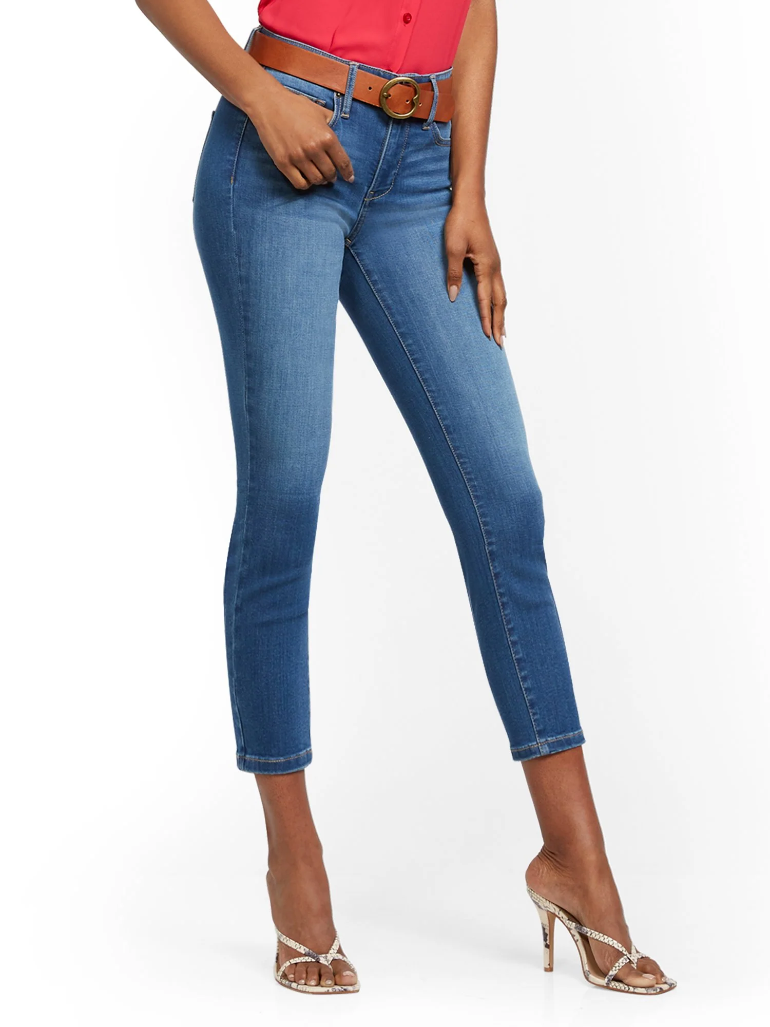 Abby High-Waisted Slimming Capri Jeans - Foxy Blue - Image 5