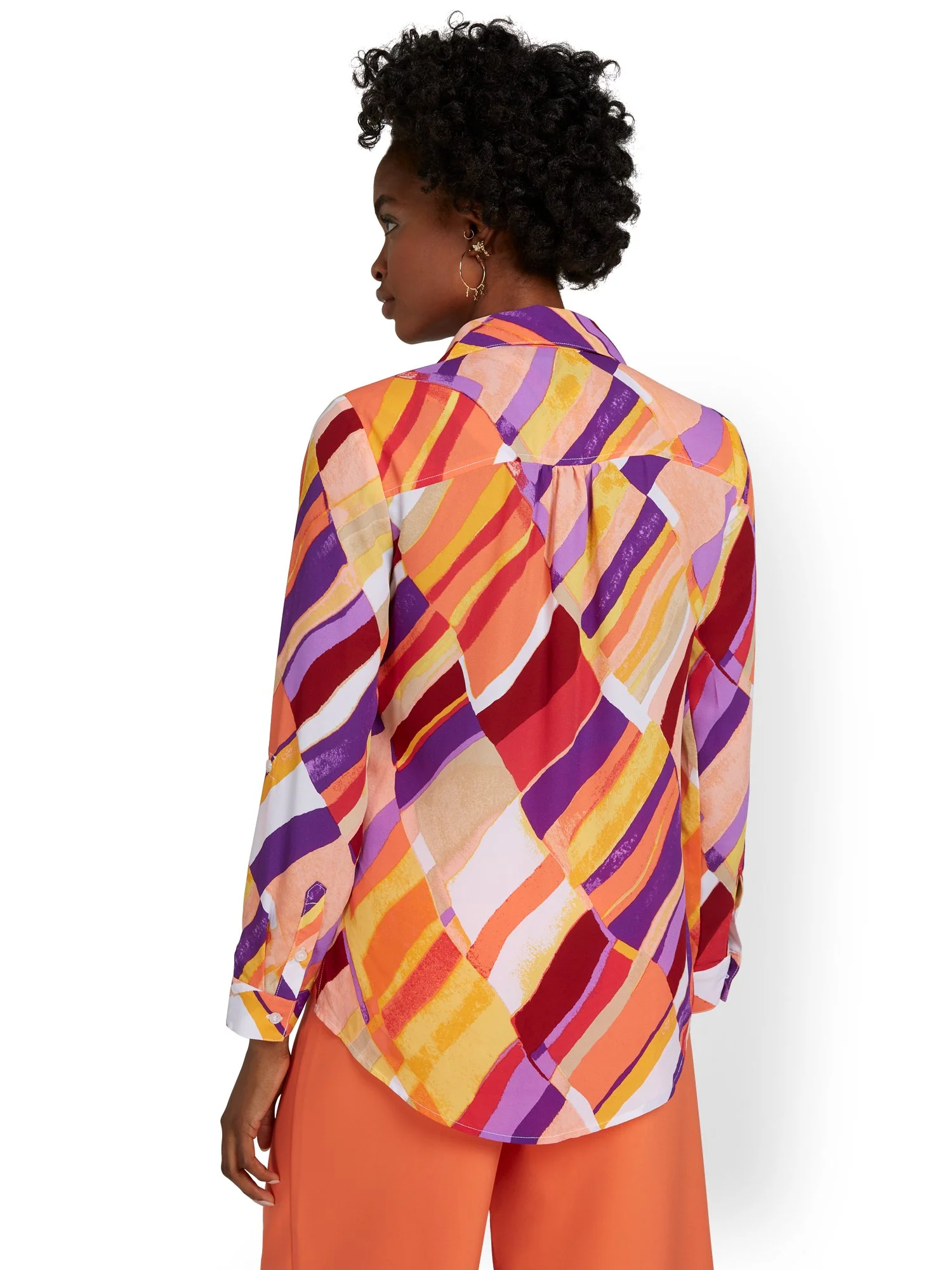 Abstract-Print Button-Front Top - Image 3