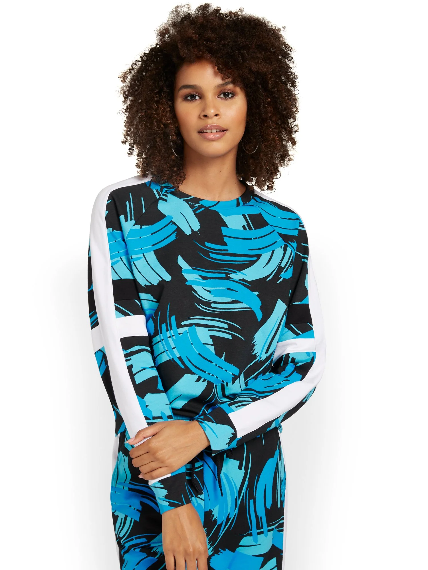 Abstract-Print French Terry Pullover - Image 6