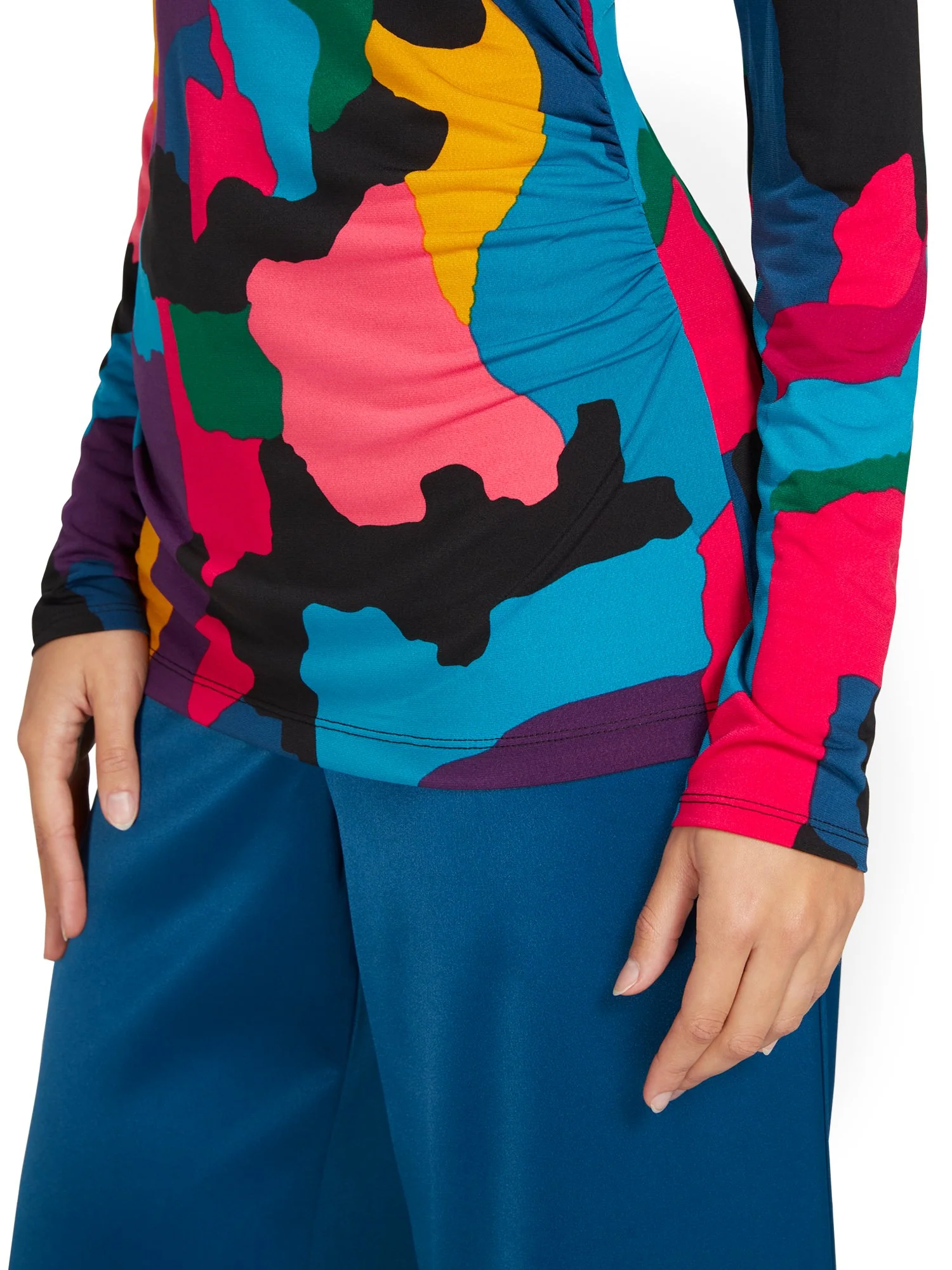 Abstract-Print Turtleneck Top - Image 4