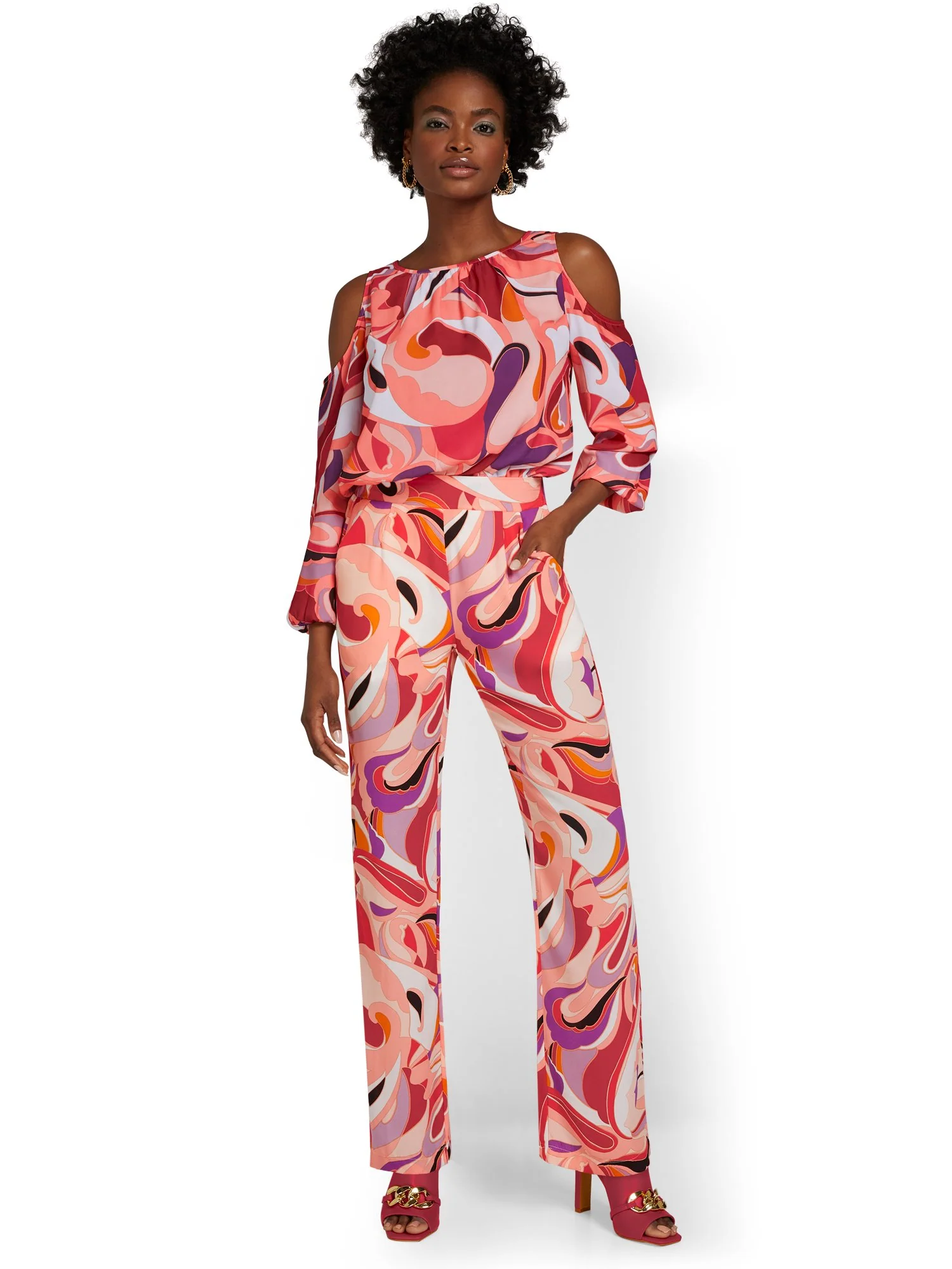 Abstract-Print Wide-Leg Pant - Image 4