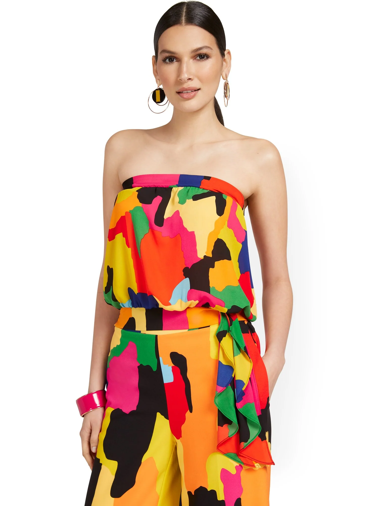Abstract Strapless Tube Top - Image 2